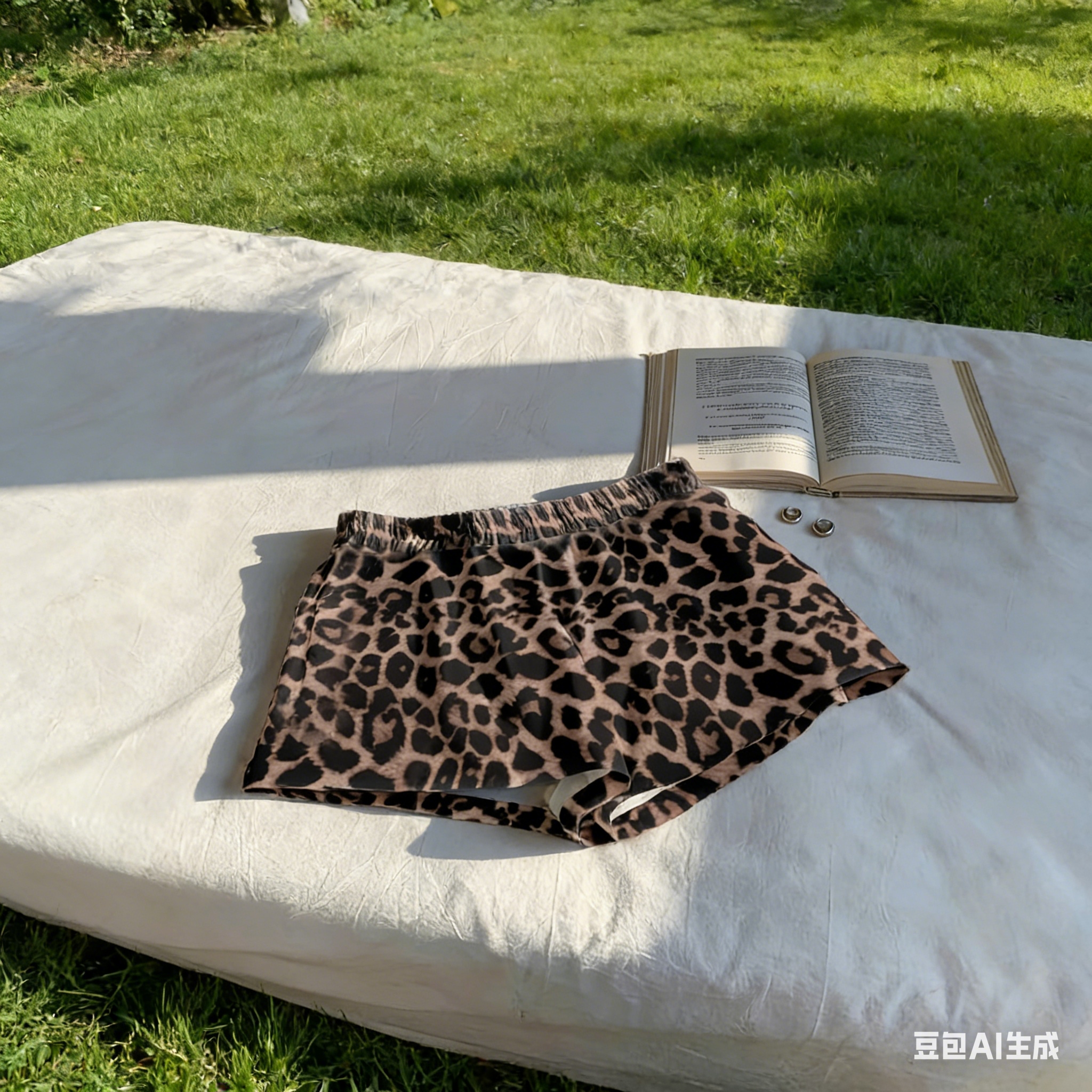 Leopard print shorts for women in summer 2025: Pear-shaped figure, high waist, loose and slimming. Hot pants make legs look longer. Casual and fashionable Item Picture