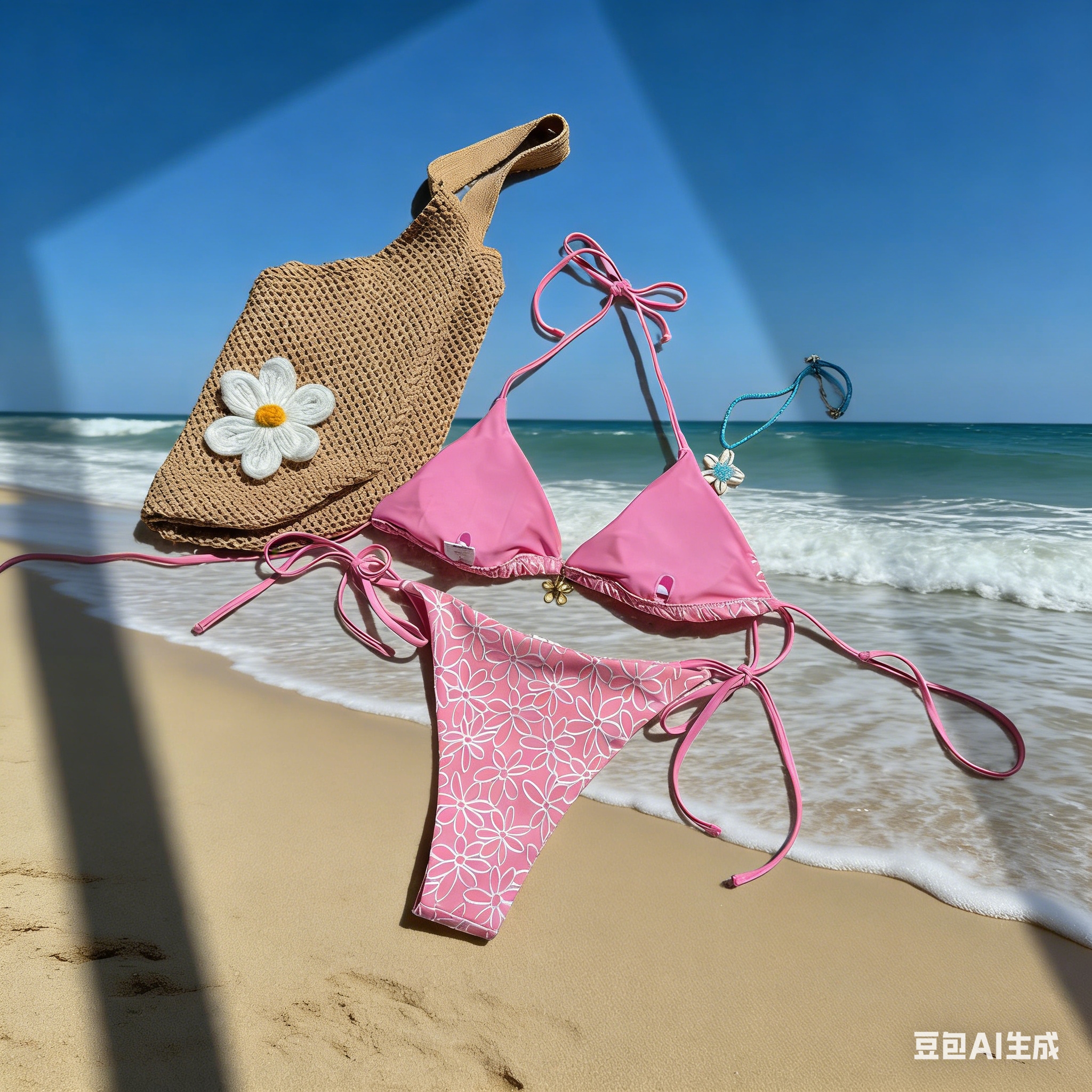 In 2025, a new sexy two-piece bikini swimsuit from Europe and America, featuring women's split necklaces and lace-ups, is a bestseller full figure