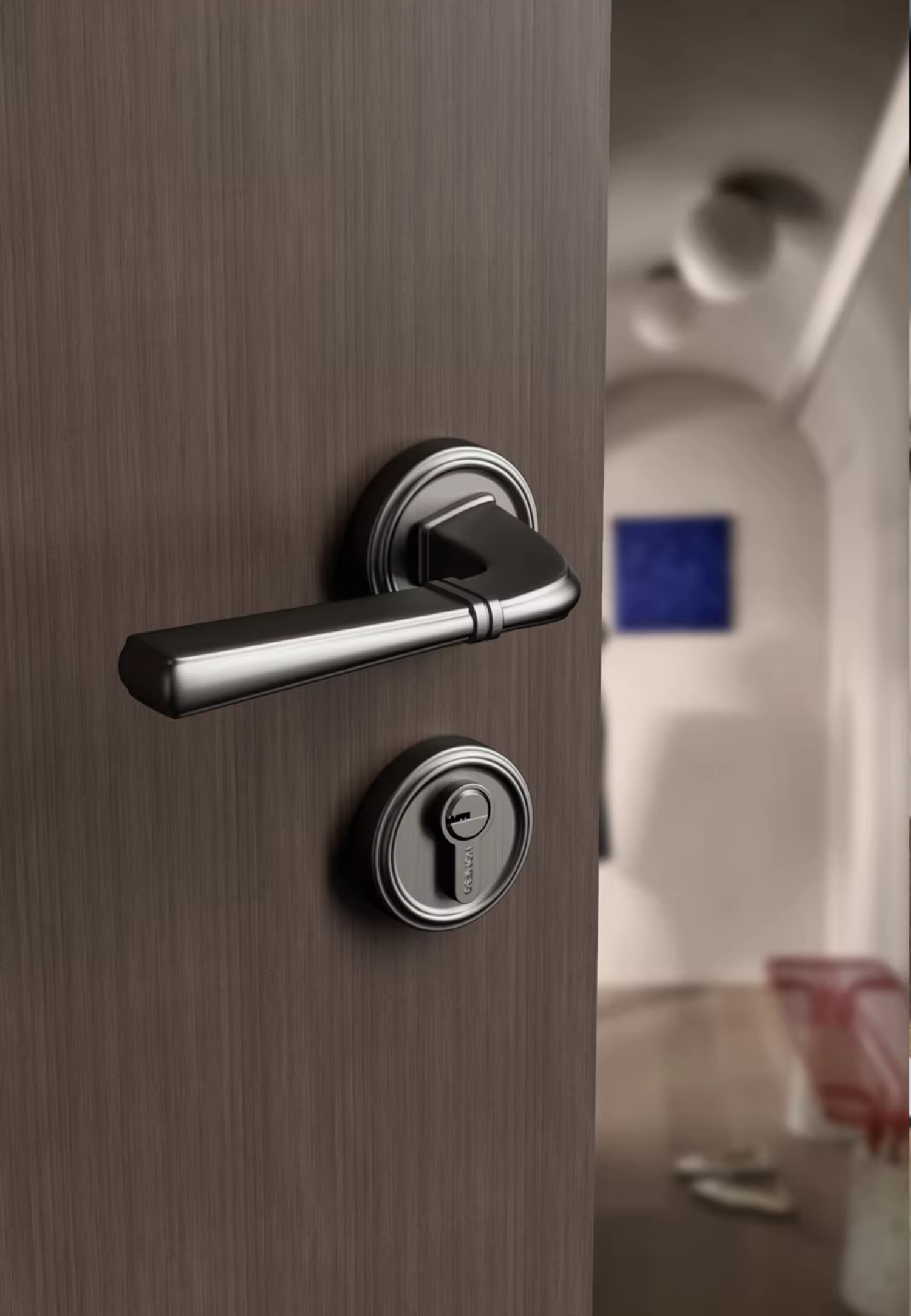 RENZ aluminum alloy door lock, old-fashioned anti-theft door handle lock, 120mm pic 7