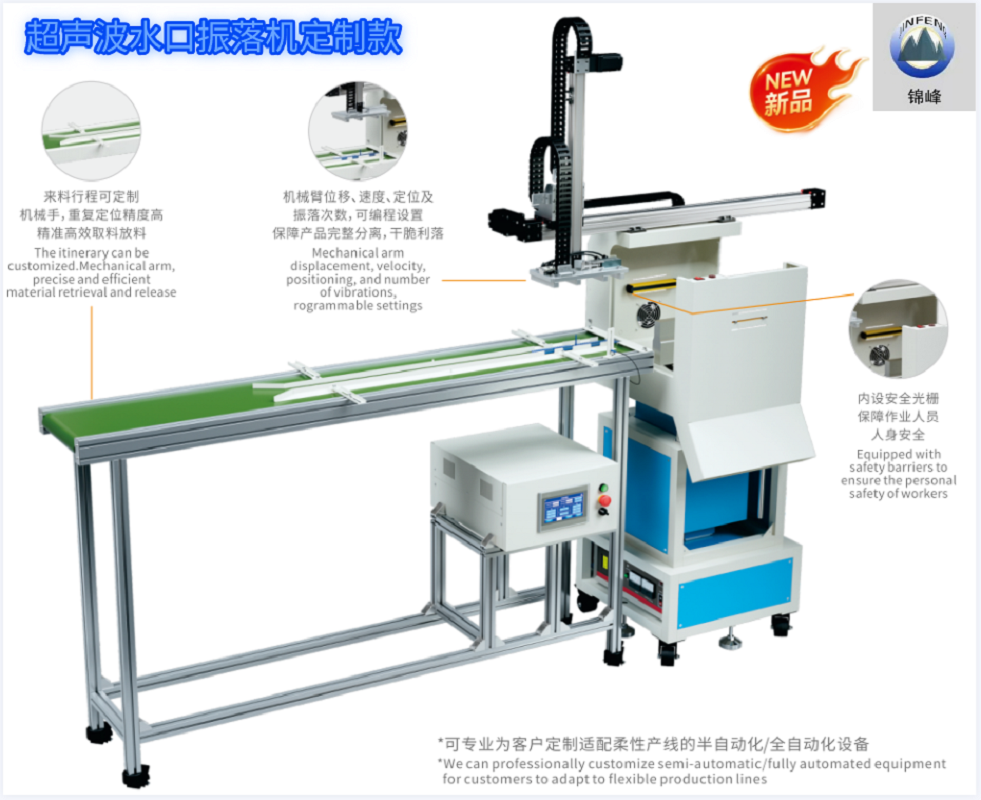 High-power ultrasonic spout vibrating machine, horizontal and vertical gantry gate separator, plastic zinc alloy spout vibrating separator, factory direct sales, wholesale and retail Item Picture