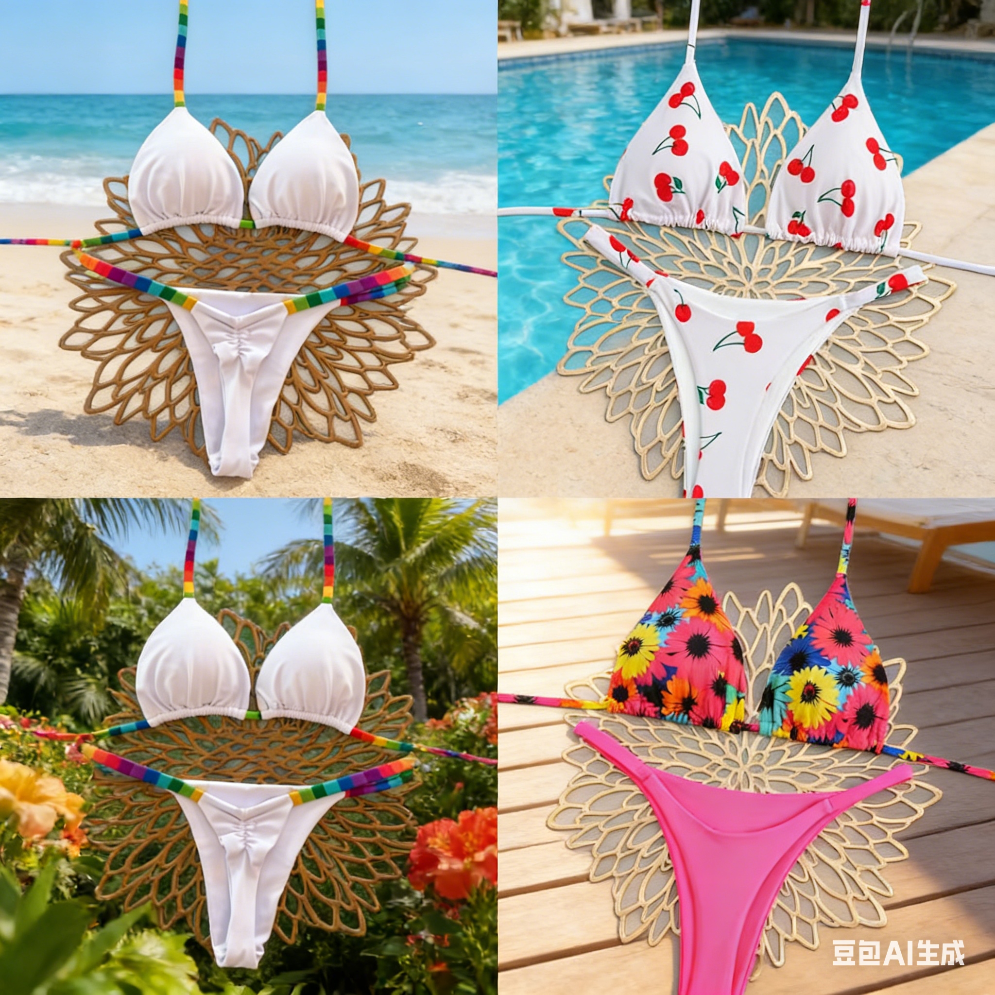 2026 New European and American two-piece triangular bag bikini, sexy Brazilian cross-border swimsuit, women's beach vacation bikin details Picture