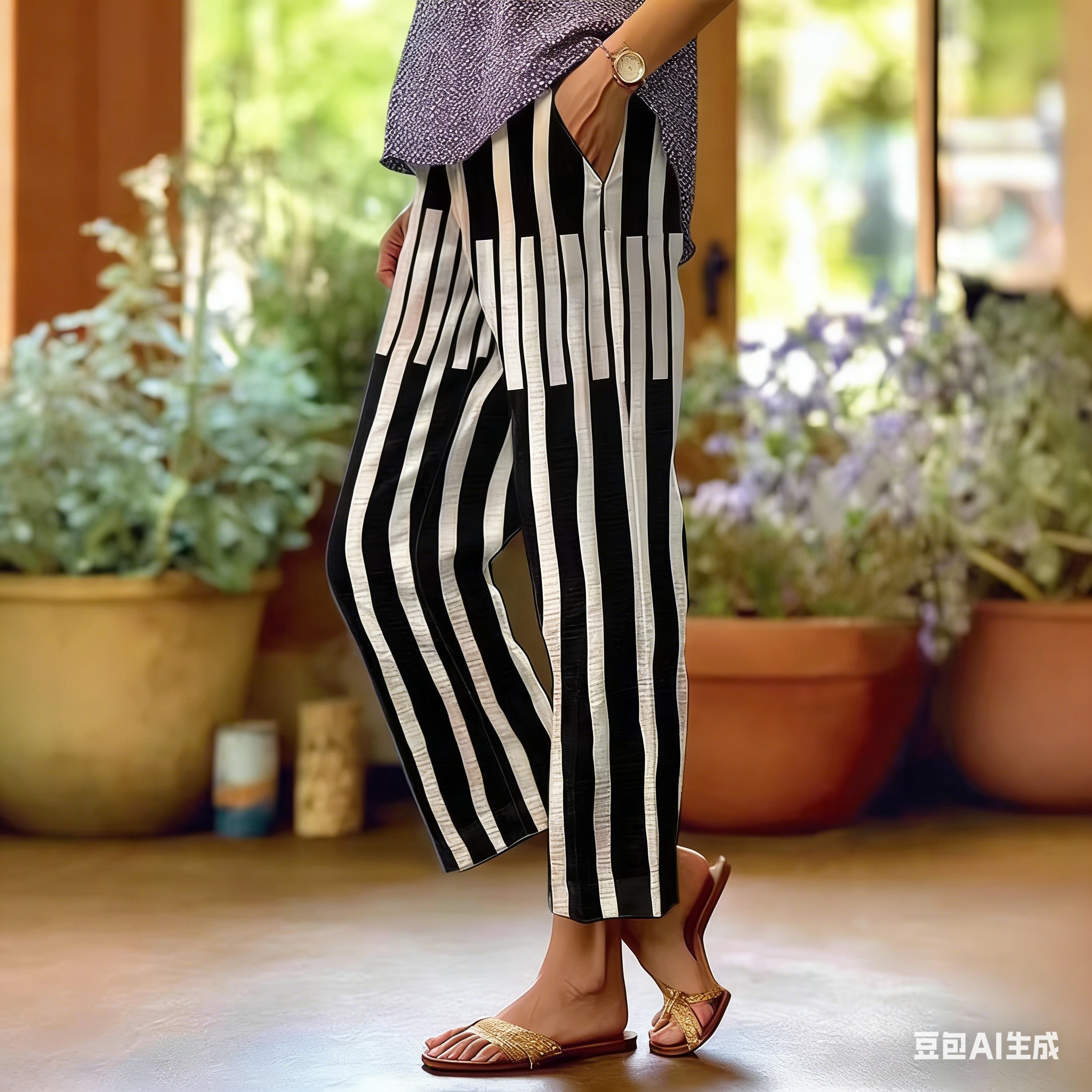2026 Amazon Independent Store's new stylish commuting 3D digital print simple casual pants, printable style Item Picture