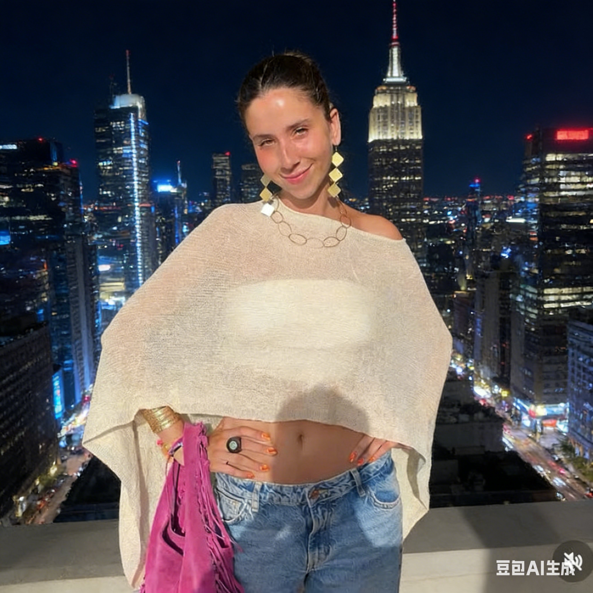 2025 Design sense irregular cape shawl sun protection shirt for women's season loose and laid-back thin ice silk knitted sweater top full figure