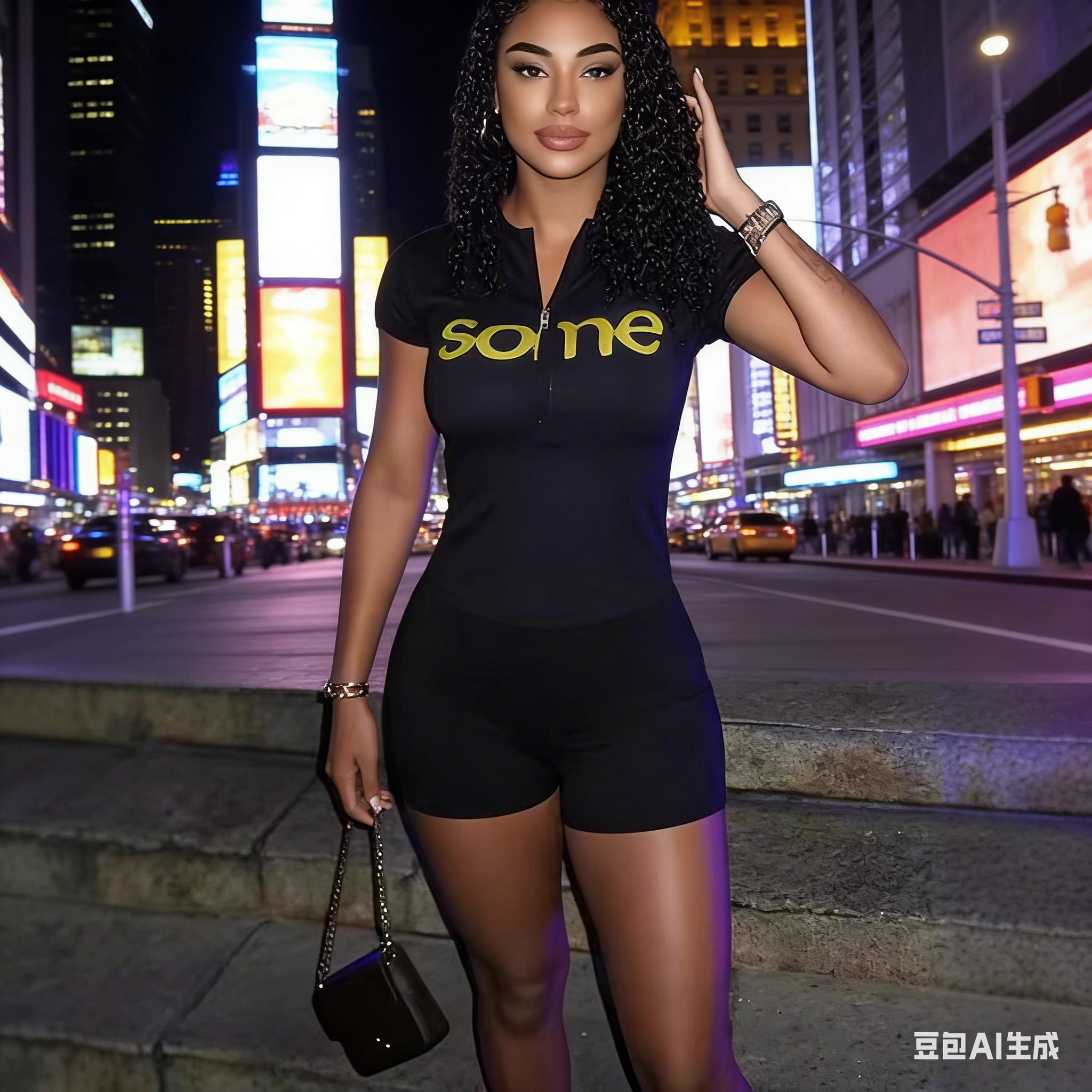 Cross-border European and American sexy color-blocking short-sleeved jumpsuit, tight shorts, hot girl sporty slimming and shaping short-sleeved set Application Scenario