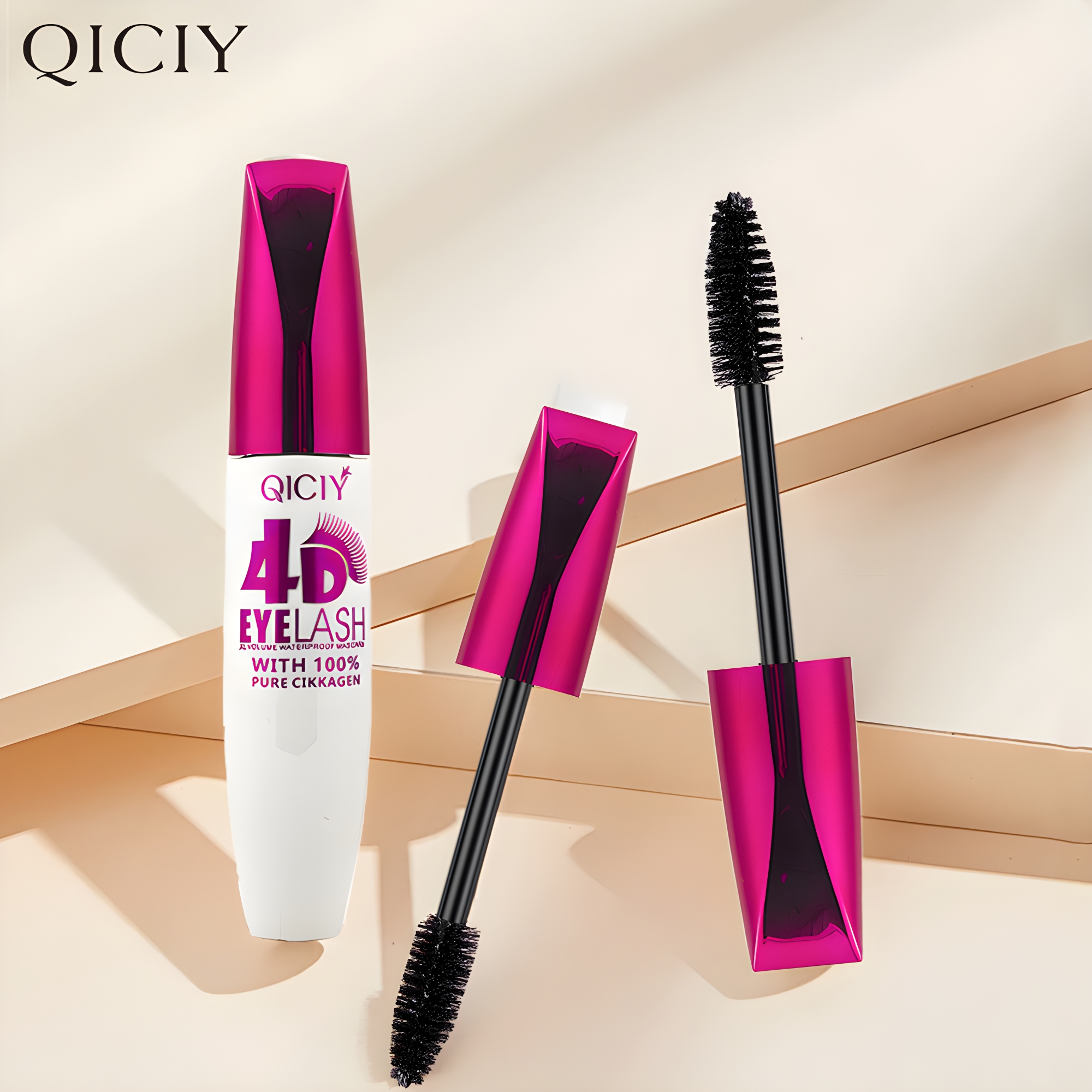 QICIY Mascara tube Mascara 4D three-dimensional makeup effect, slender and long-lasting without smudging, professional brush head, beginage-friendly beauty and makeup Item Picture