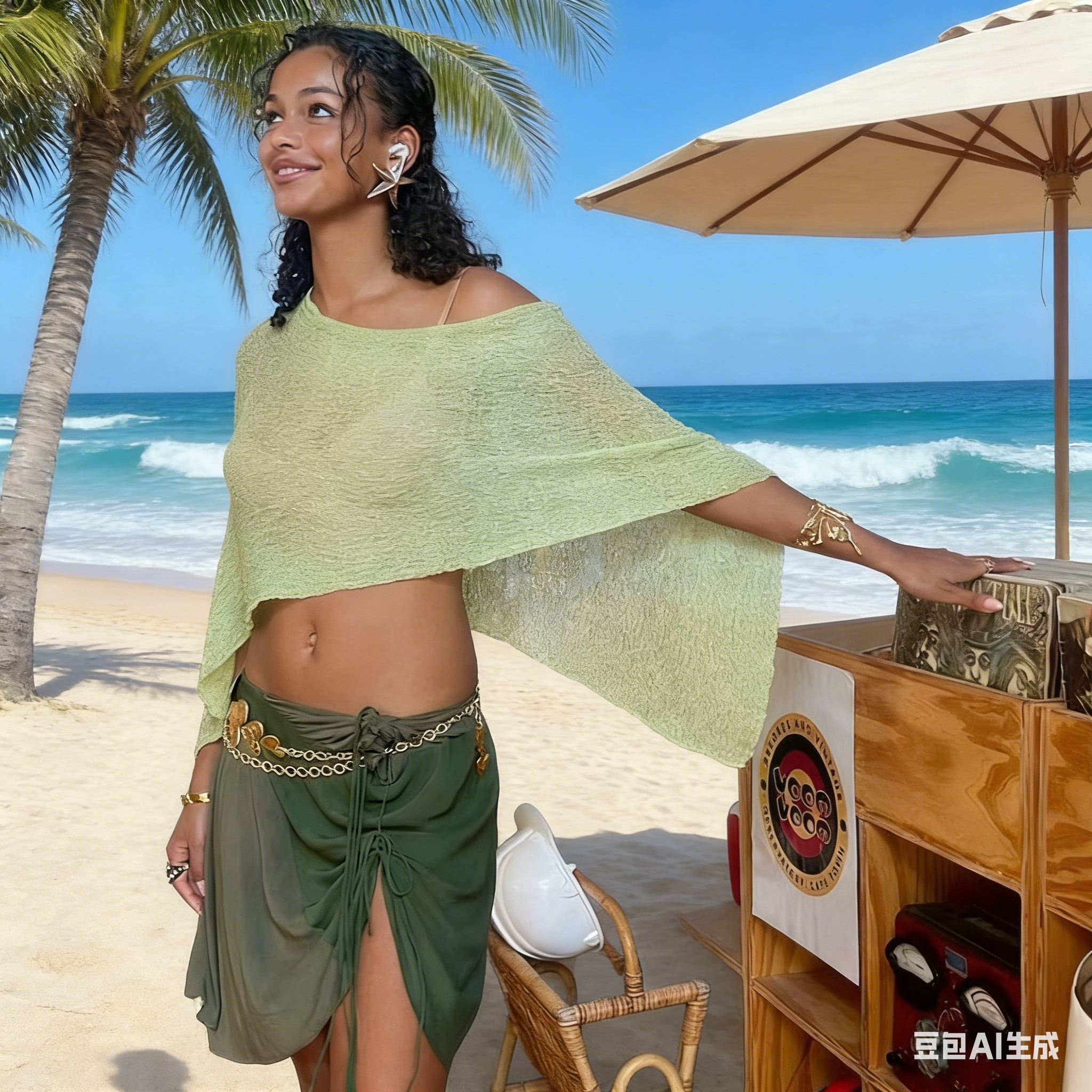 2025 Design sense irregular cape shawl sun protection shirt for women's season loose and laid-back thin ice silk knitted sweater top details Picture