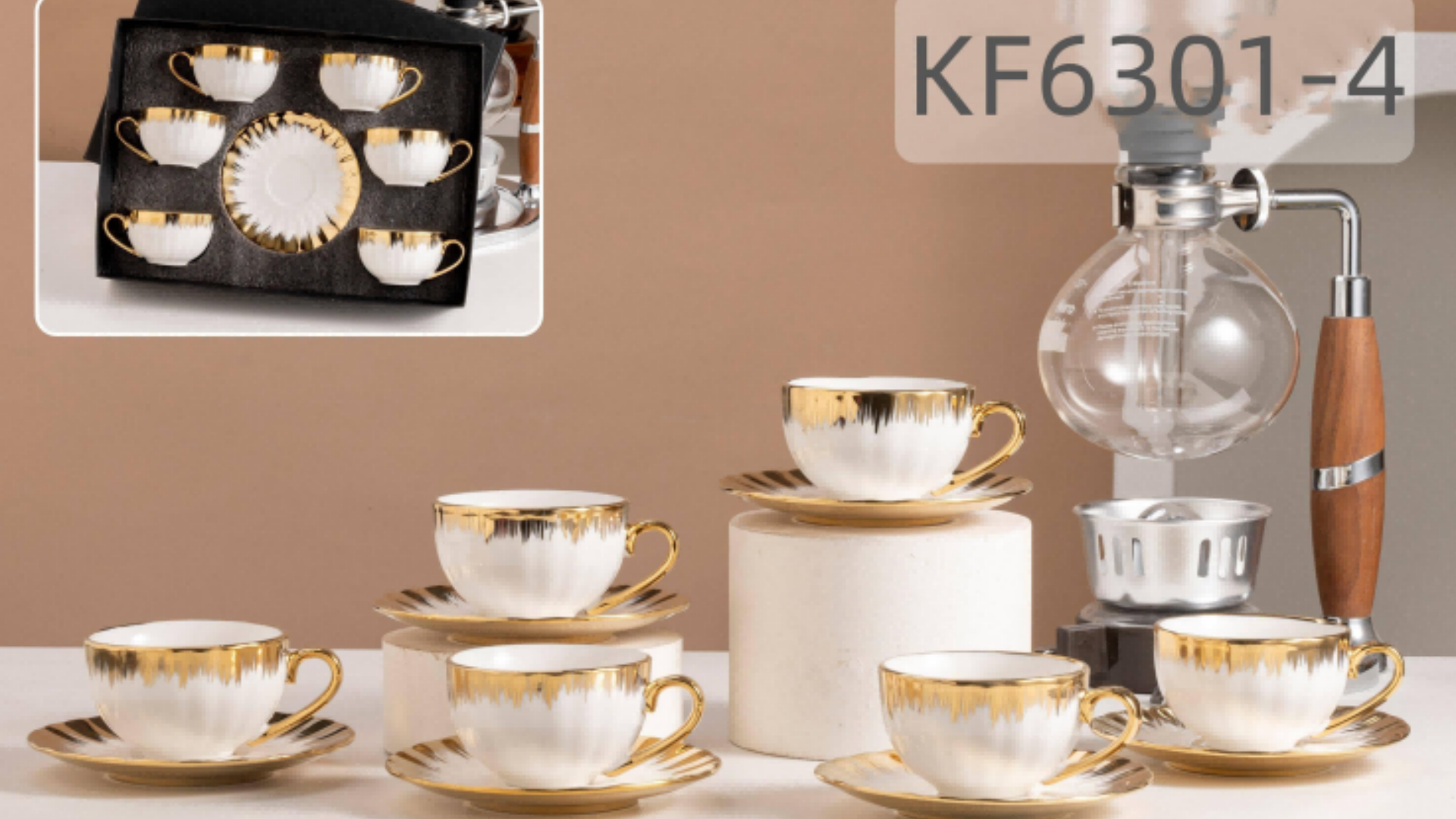 Coffee cups and saucers, light luxury home, British afternoon tea set, gold-rimmed ceramic tea cups, high appearance level, exquisite cup and saucer set Specification image
