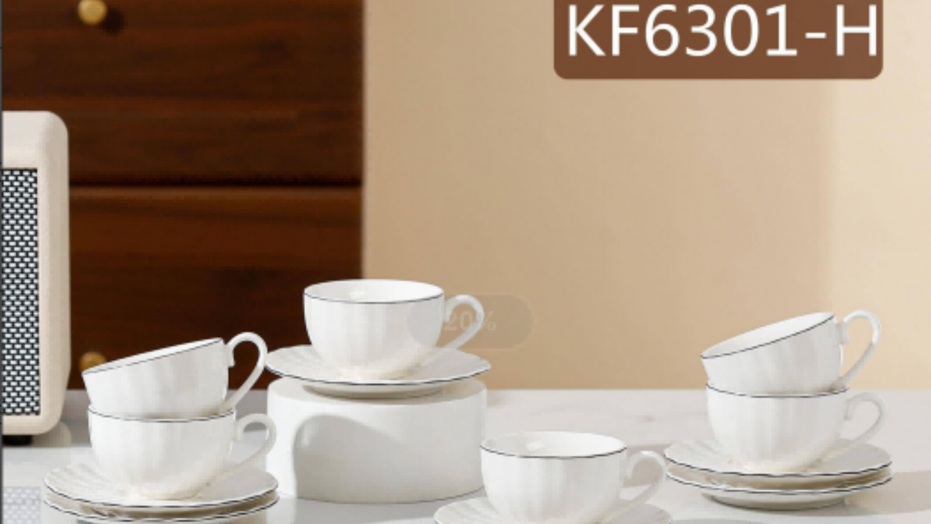 New coffee cup and saucer pumpkin striped European and American British gold-painted coffee cup, black tea water cup gift cup and saucer set Specification image