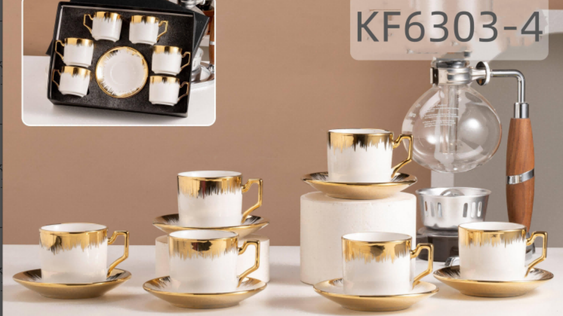 European-style gold-plated ceramic cups and plates, creative coffee cup sets, cross-border Middle East cups and plates, Amazon business gifts, daily necessities details Picture