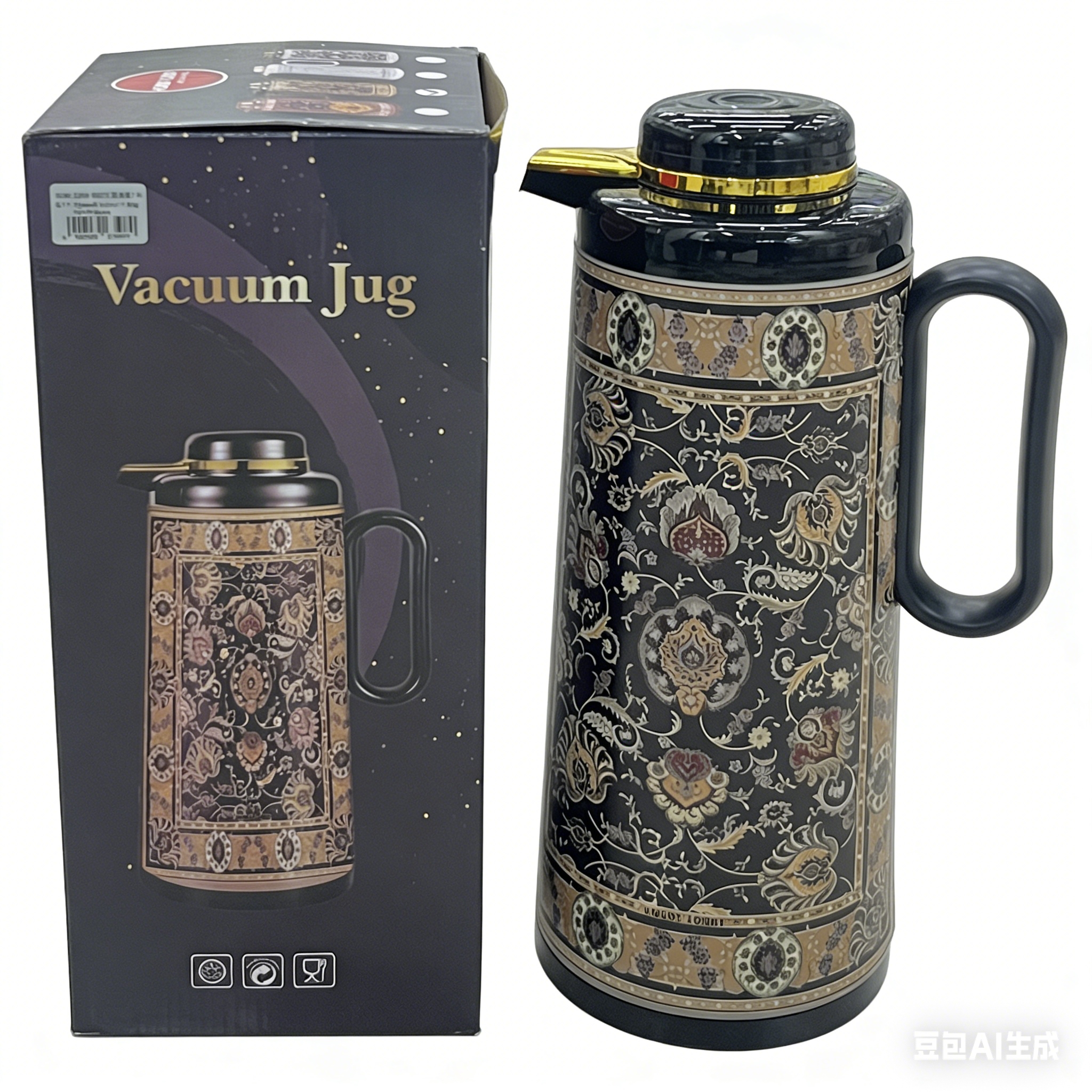 Light luxury European-style thermos flask, 1.9L household thermos flask, long-lasting thermos flask for entertaining guests, high appearance level thermos flask Item Picture