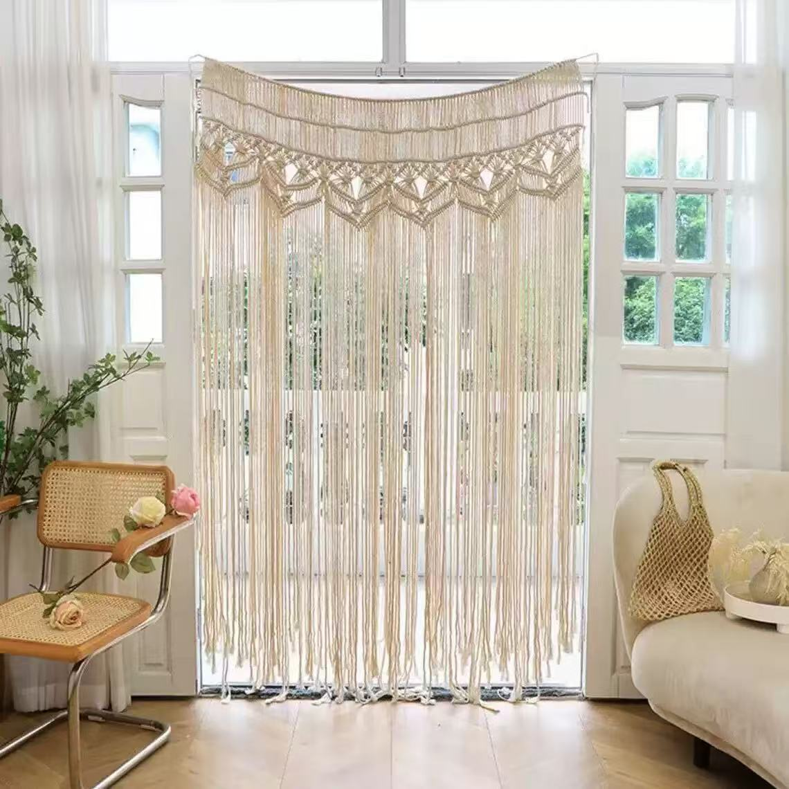 Hand-woven door curtains, tapestries, Bohemian line curtains, living room entrance partition line curtains, Nordic InS-style curtains