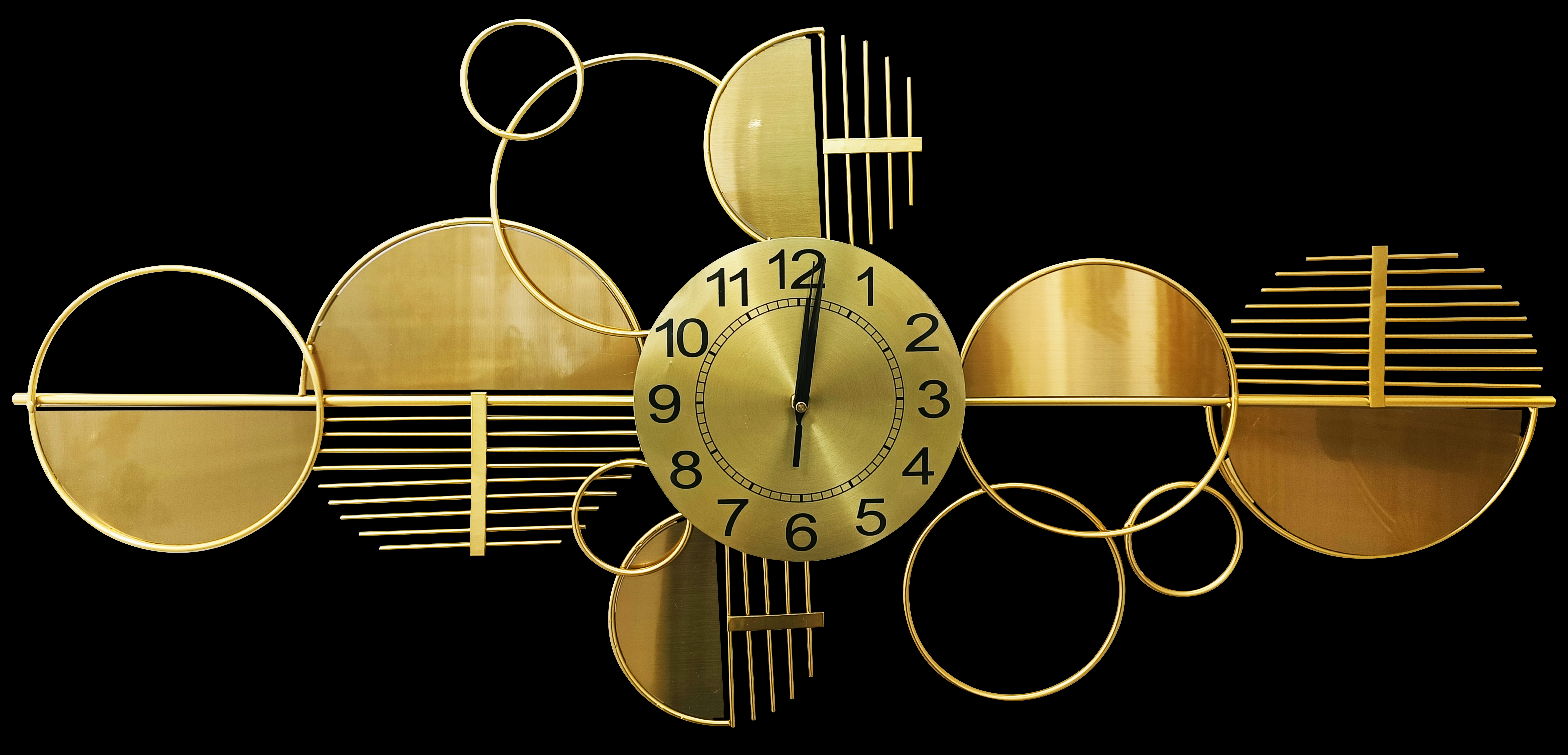 The large screen display of the golden abstract art electronic clock, table clock, wall clock and other clocks