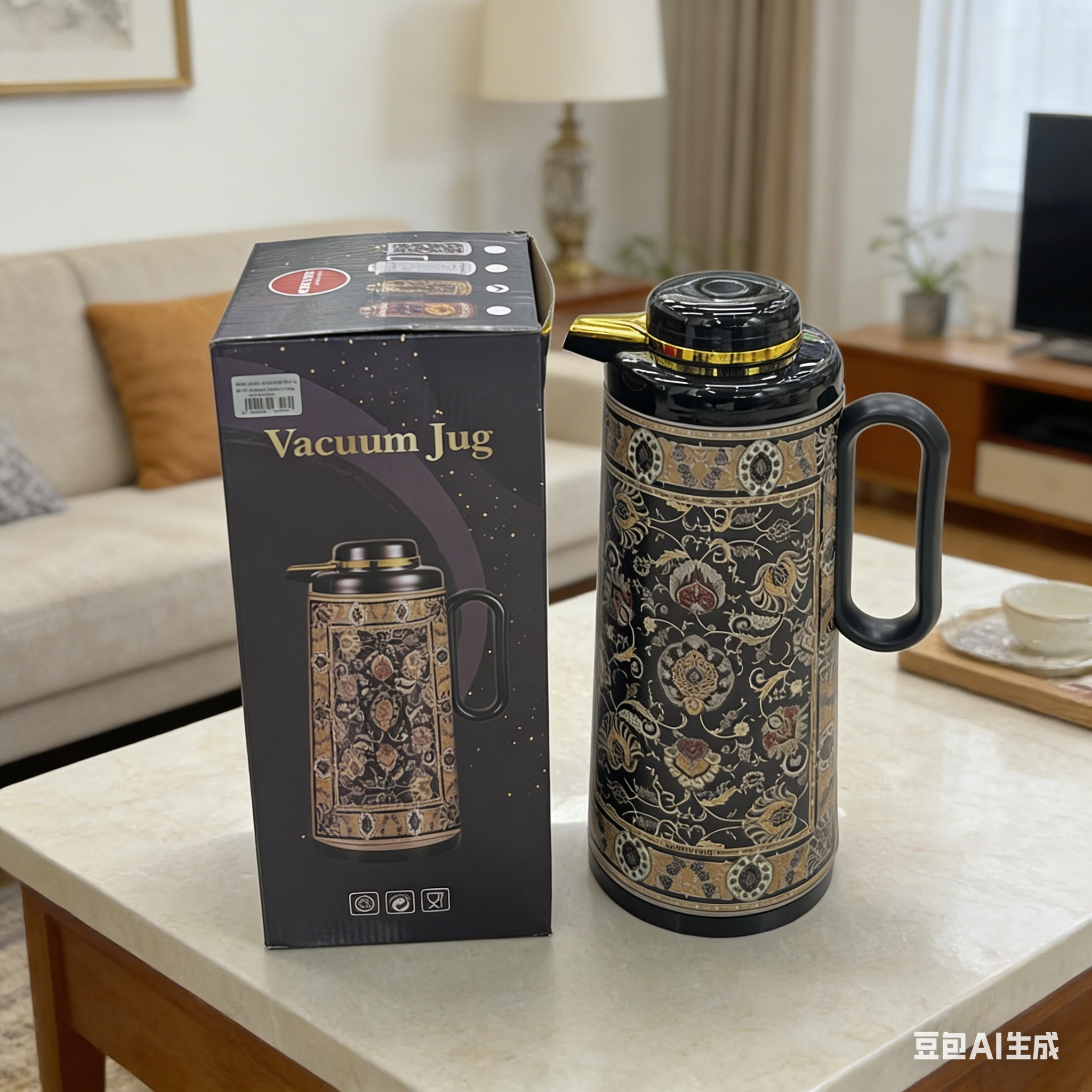 Light luxury European-style thermos flask, 1.9L household thermos flask, long-lasting thermos flask for entertaining guests, high appearance level thermos flask details Picture