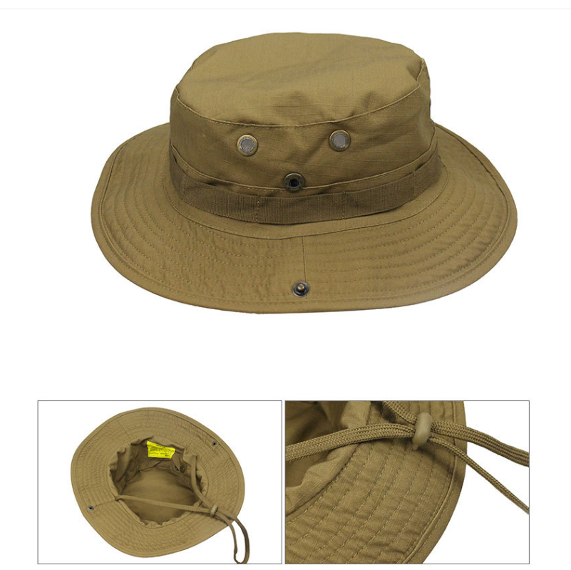 Sombrero de protección solar de entrenamiento militar de camuflaje al aire libre sombrero de penny sombrero de pescador de campo táctico de comando al aire libre sombrero de fan del ejército de borde redondo Item Picture