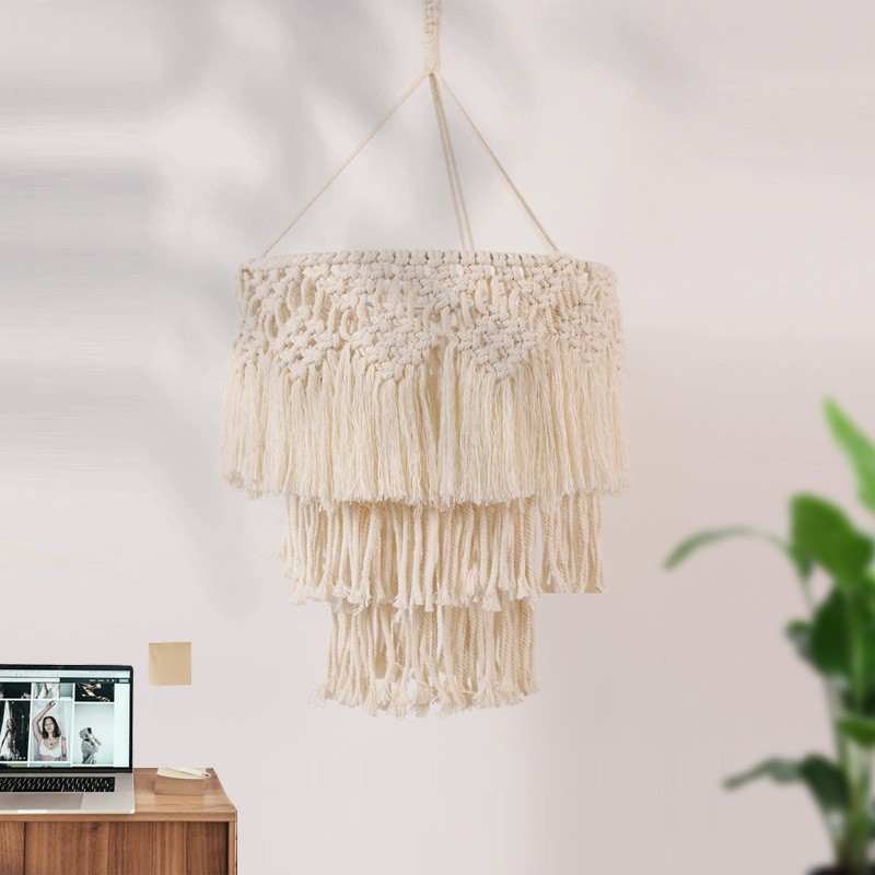 Crystal chandelier, bamboo woven chandelier, room lamp, children's princess woven chandelier