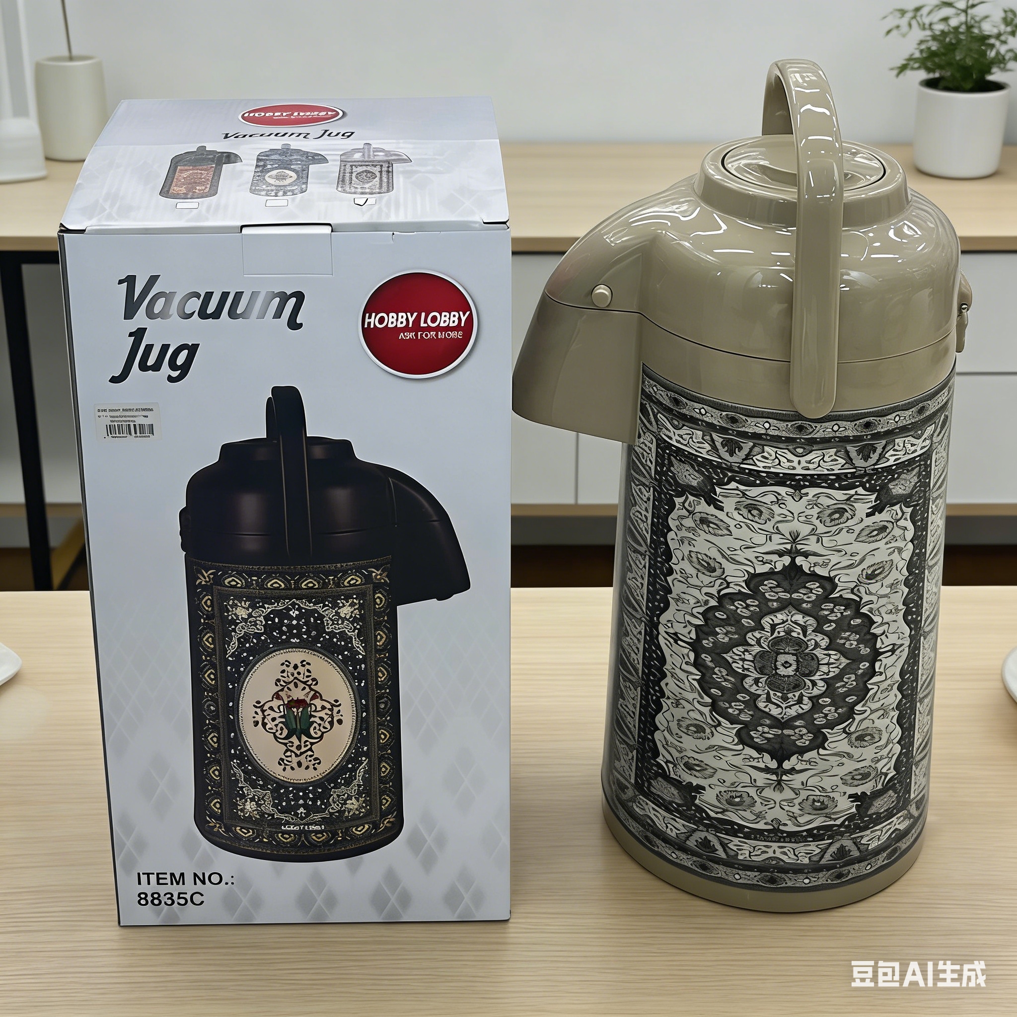Retro Persian-style thermos flask, 3L large capacity thermos flask, household and commercial guests' warm water flask