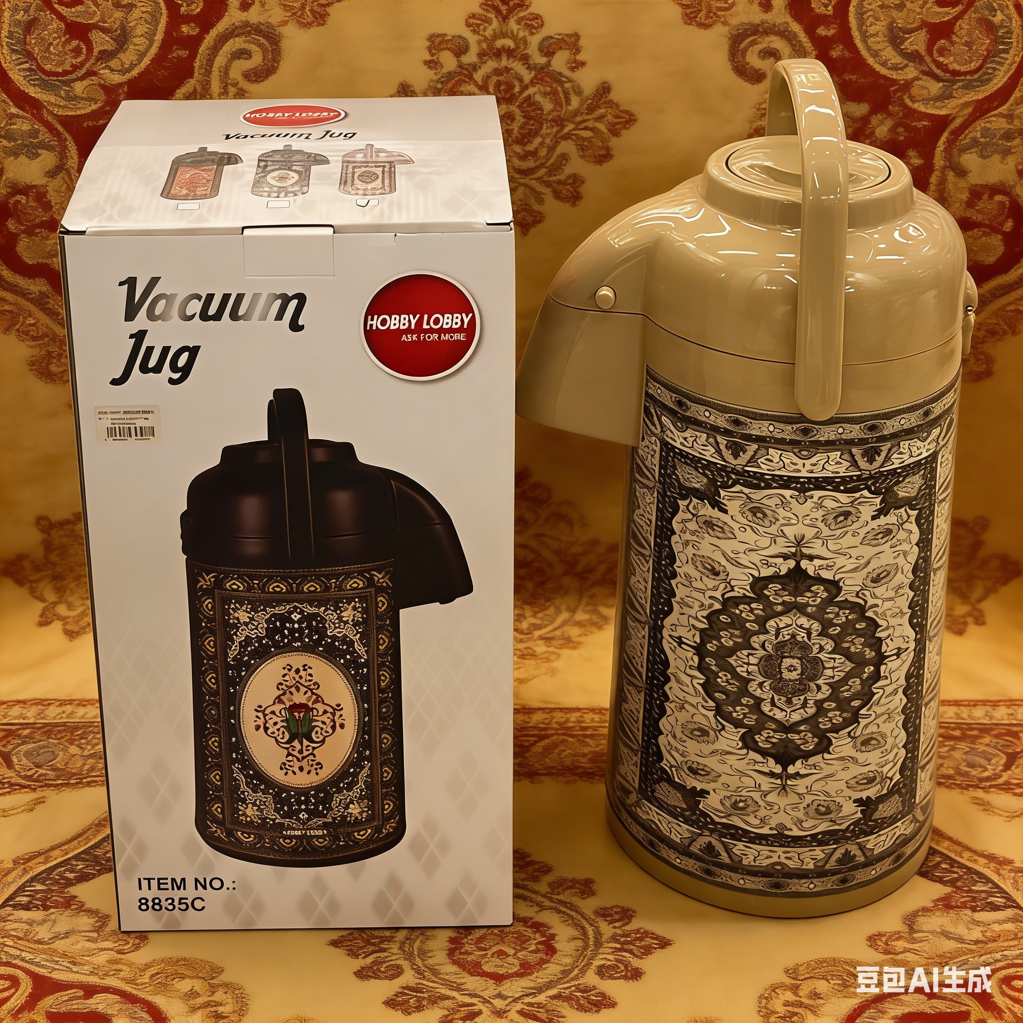 Retro Persian-style thermos flask, 3L large capacity thermos flask, household and commercial guests' warm water flask details Picture