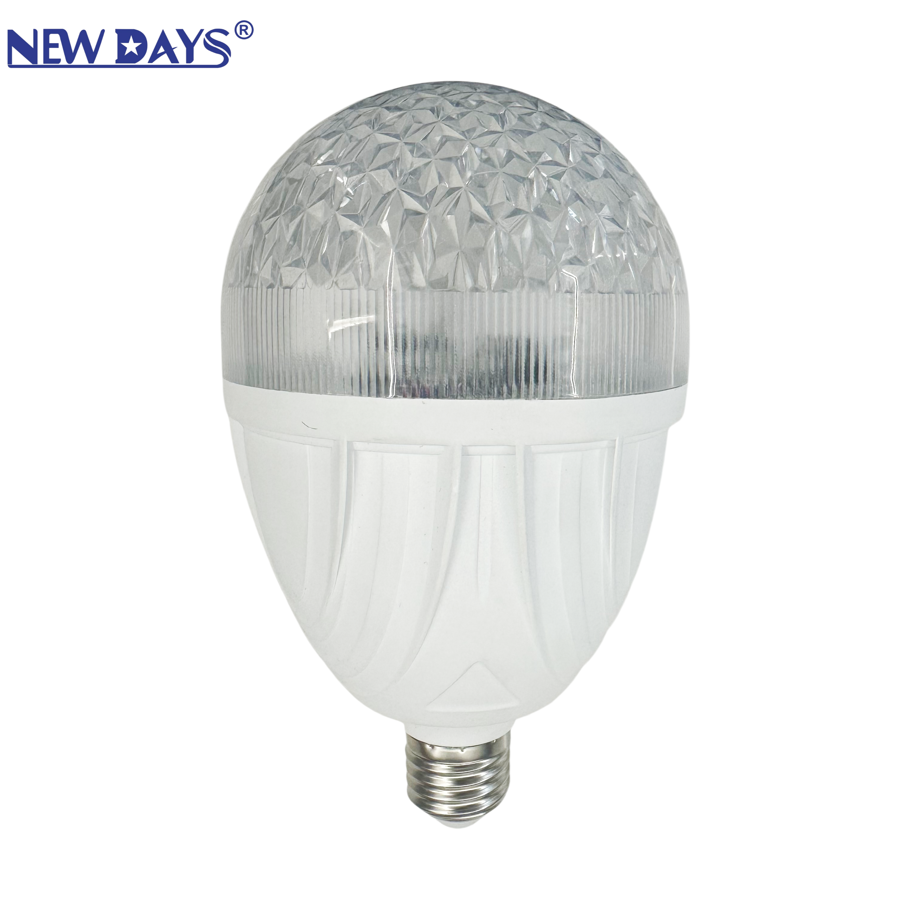 NEWDAYS品牌跨境新款led灯泡应急球泡，水晶纹雪花罩高亮照明灯，E27螺口户外露营灯
