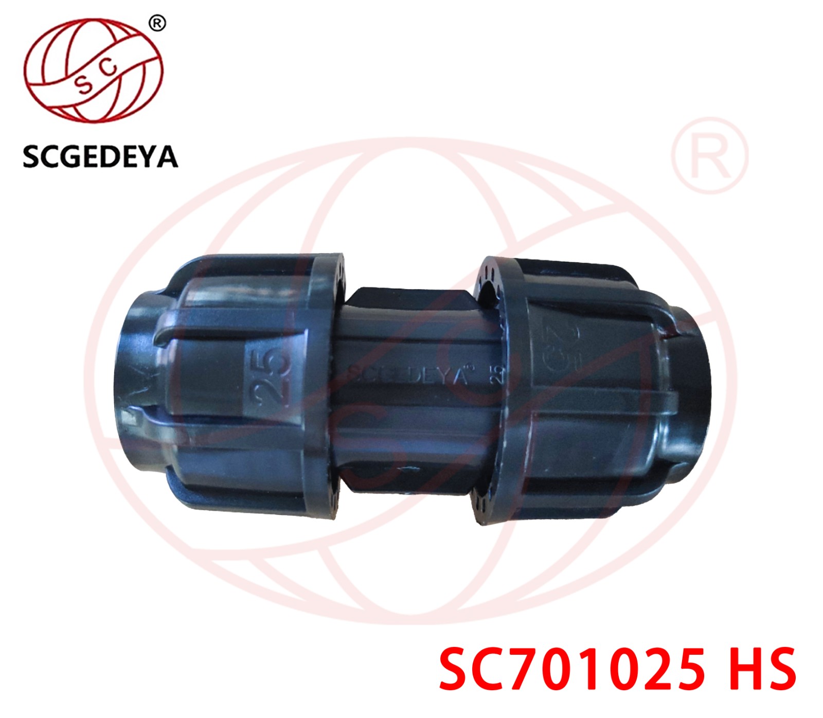 黑色塑料接头SC701025 HS 防漏密封连接件耐用配件