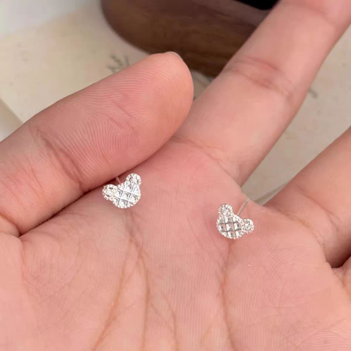 Mini version of S990 pure Silver cute bear Stud earrings details Picture