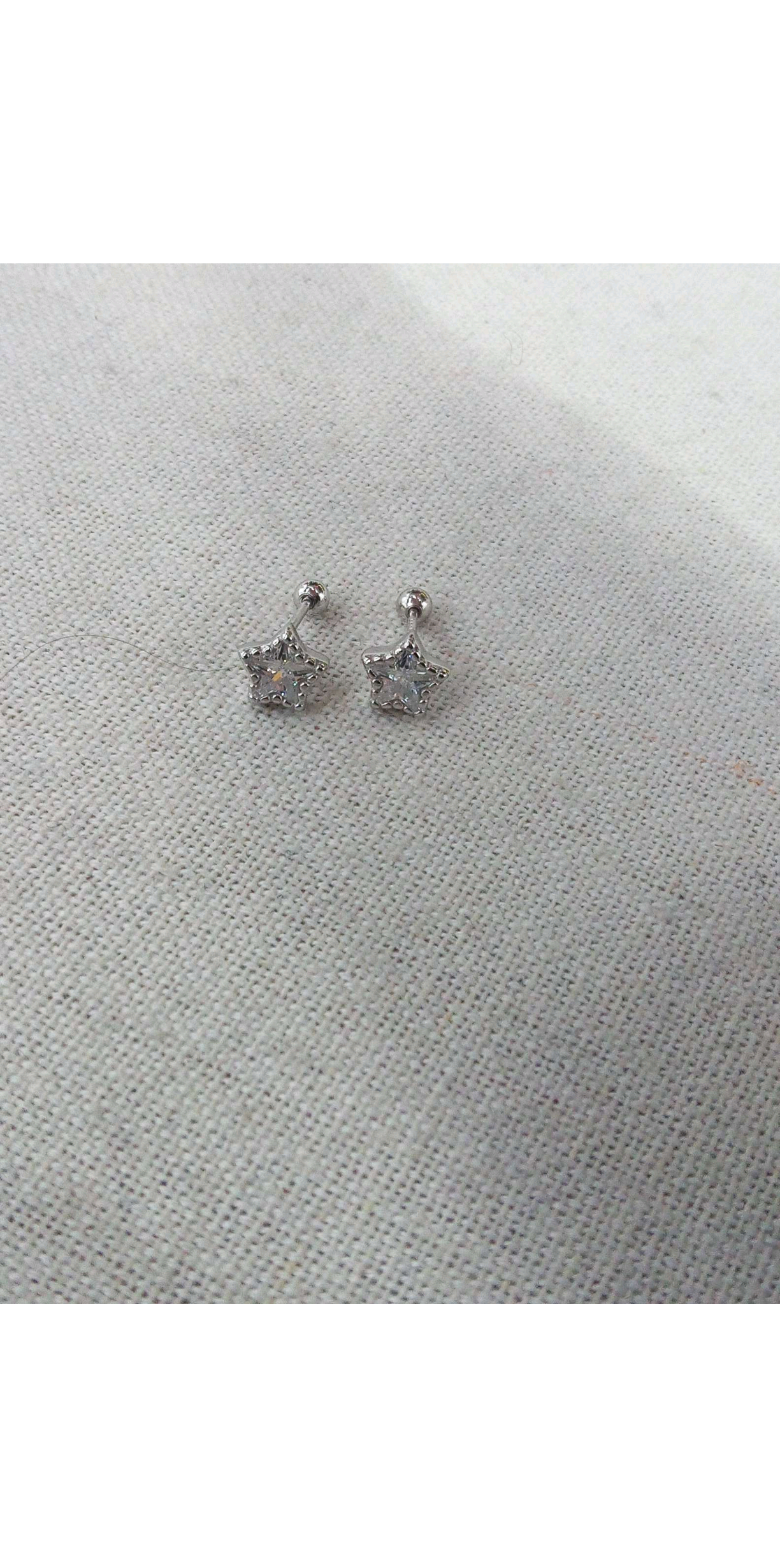 S925 sterling silver five-pointed star screw ear studs
