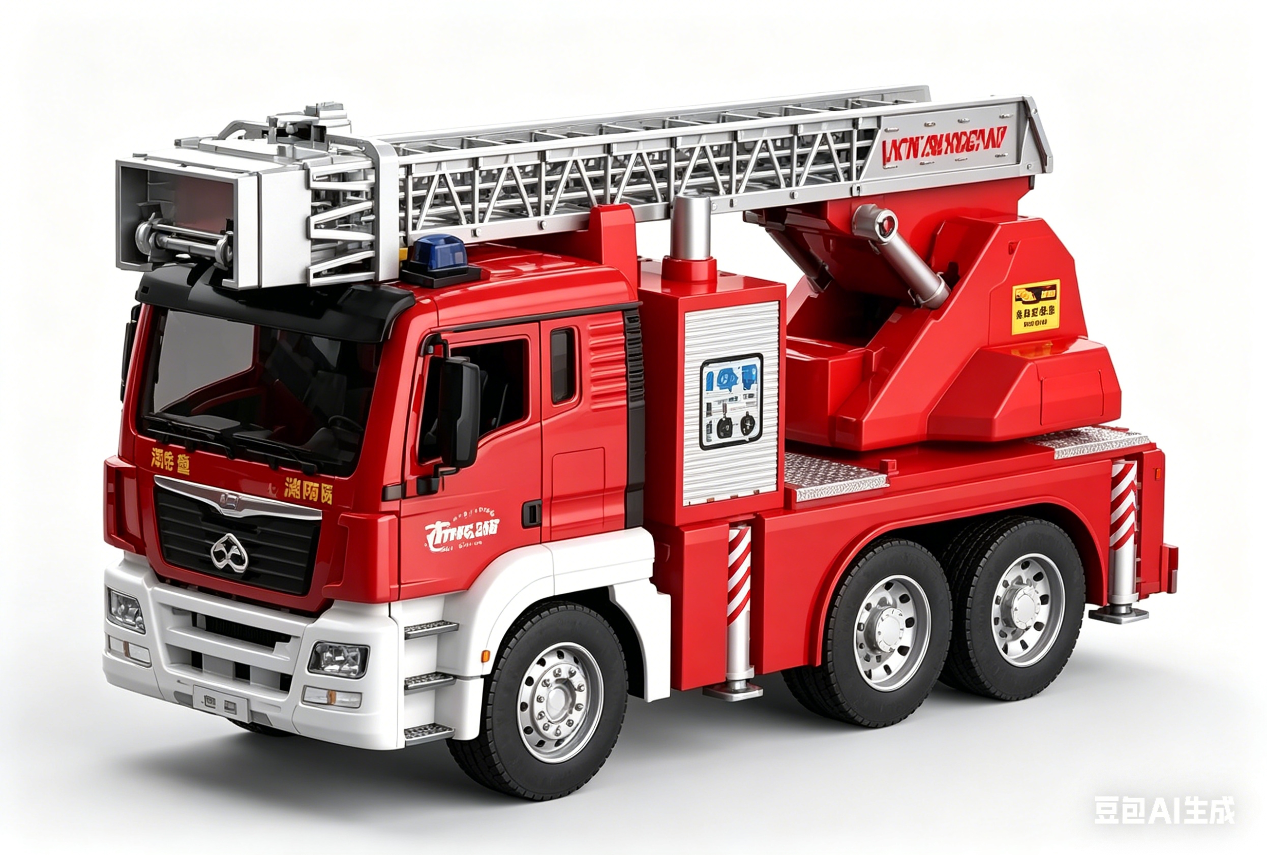 文艺WY1125A1:10惯性消防车  （开门，声光，喷水）