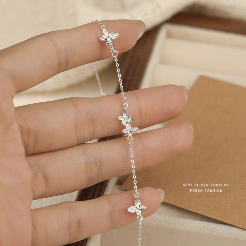 S925 sterling silver small butterfly bracelet detail image 3