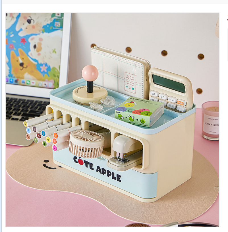 Marker pen holder, large capacity brush storage box, bookshelf, integrated desktop, student desk, children, girls, boys details Picture