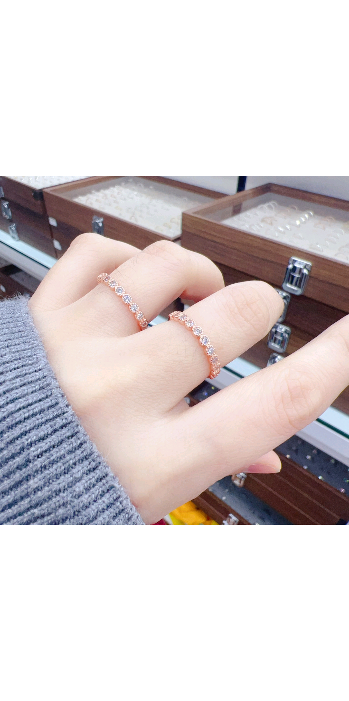 S925 sterling silver micro-set bubble ring details Picture