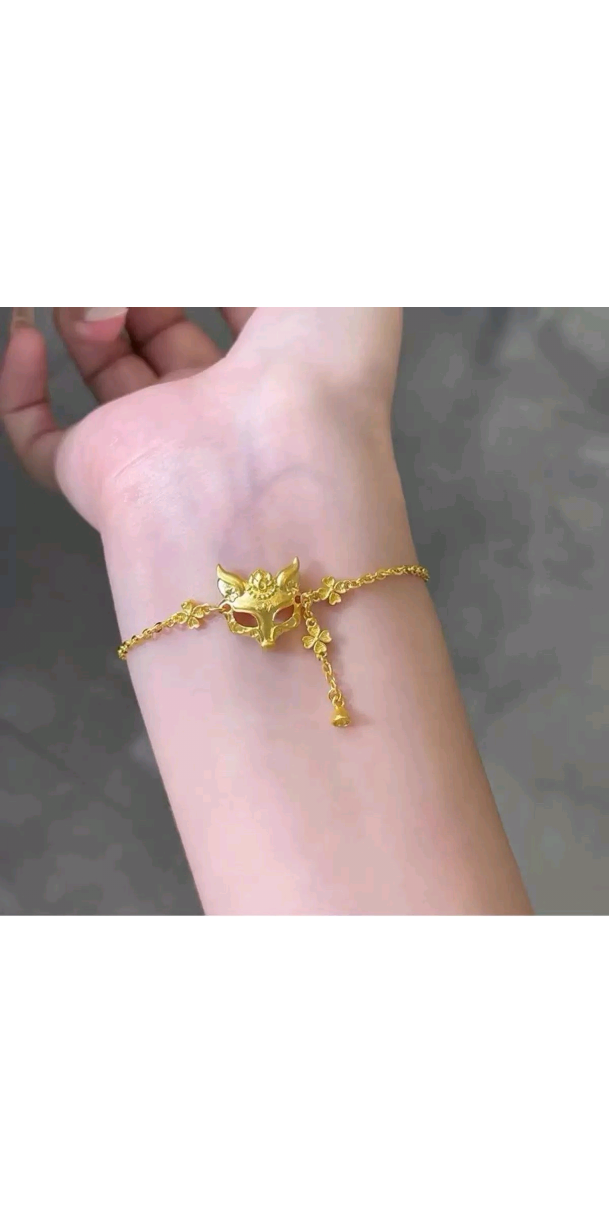 S925 sterling silver fox mask bracelet detail image 3