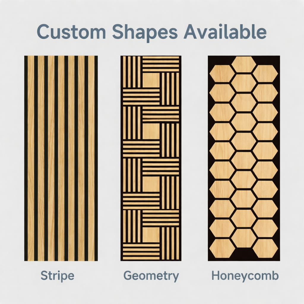 Customizable special-shaped MDF grating board, polyester fiber sound-absorbing board, decorative noise-reducing acoustic panel, office and home environmental protection wall panel pic 3