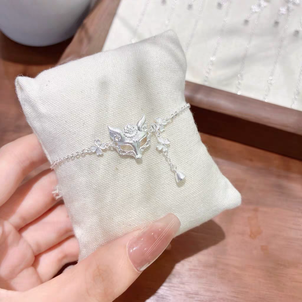 S925 sterling silver fox mask bracelet
