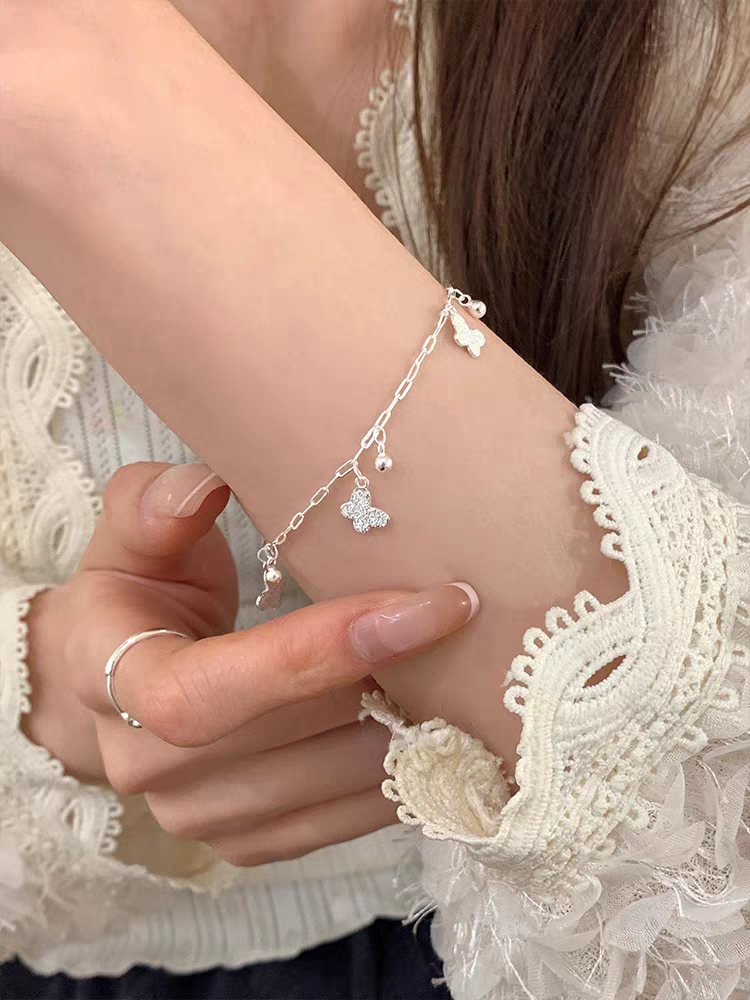 S925 sterling silver butterfly bracelet detail image 5