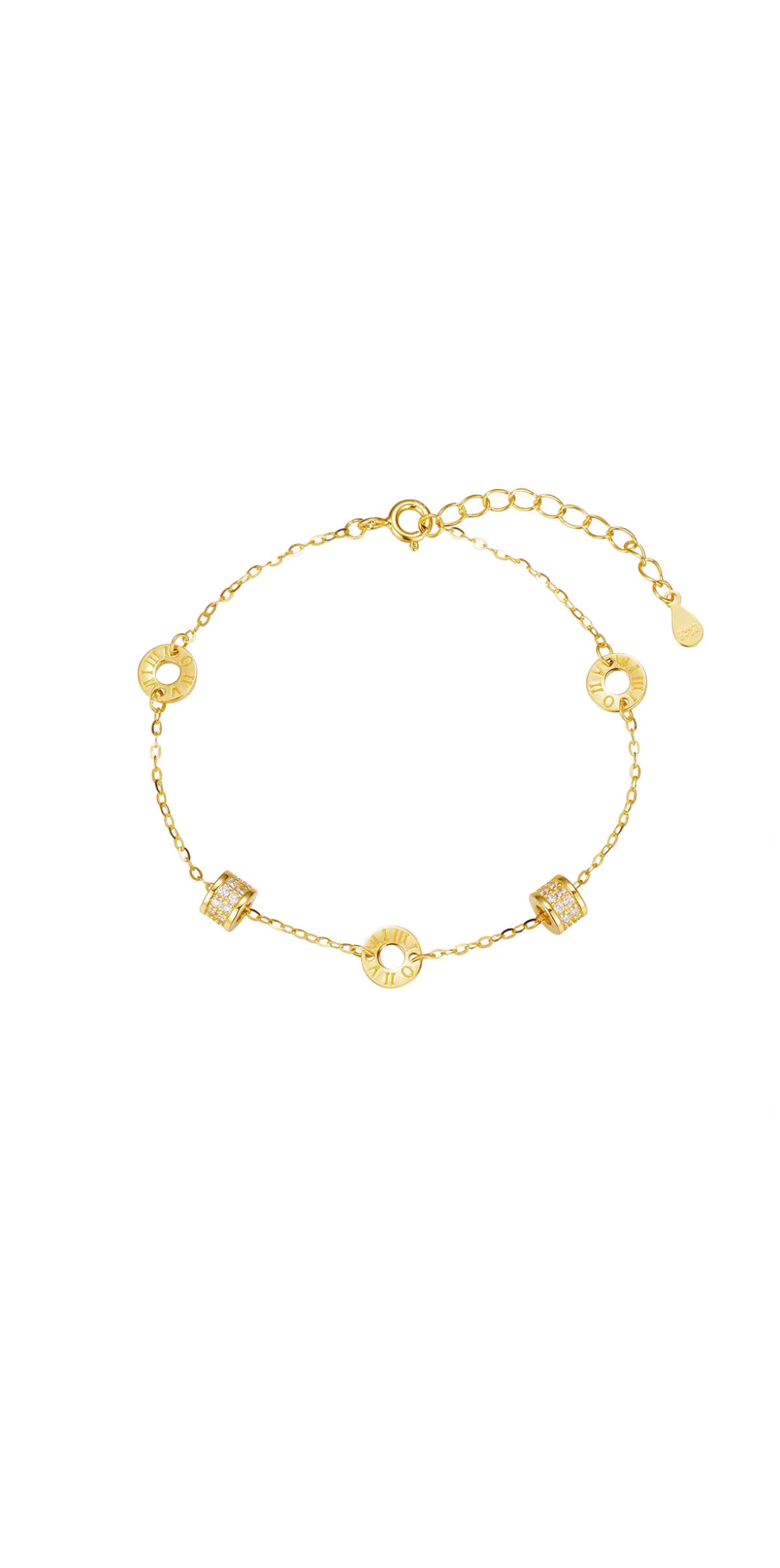 S925 Pure Silver and gold Mini Waist bracelet detail image 4