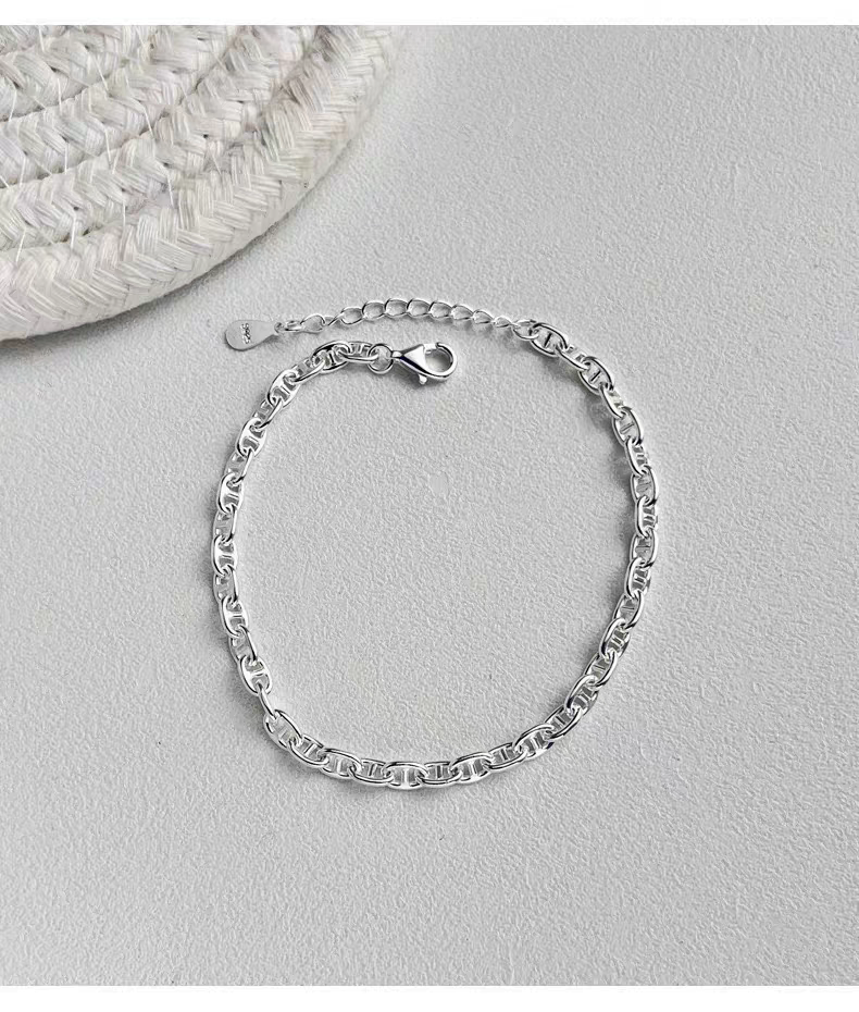 S990 Pure silver pig nose bracelet detail image 2