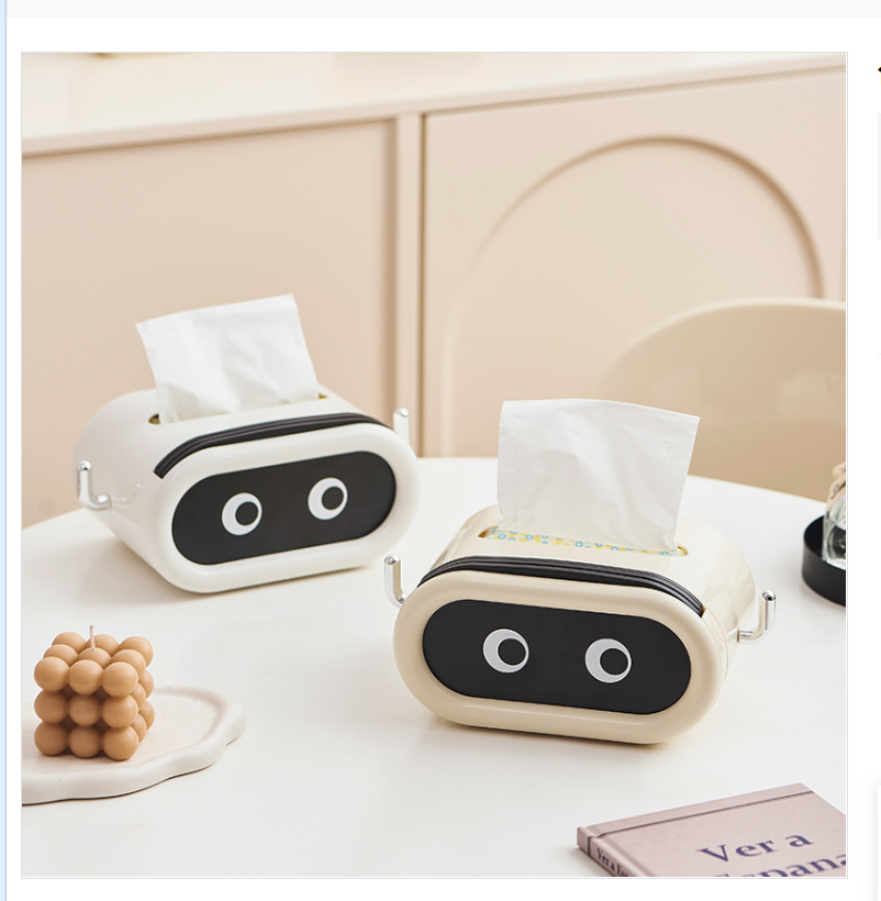 Creative spring tissue box, bathroom, living room and bedroom tissue box, cream-style cute rabbit decorated desktop storage box Specification image