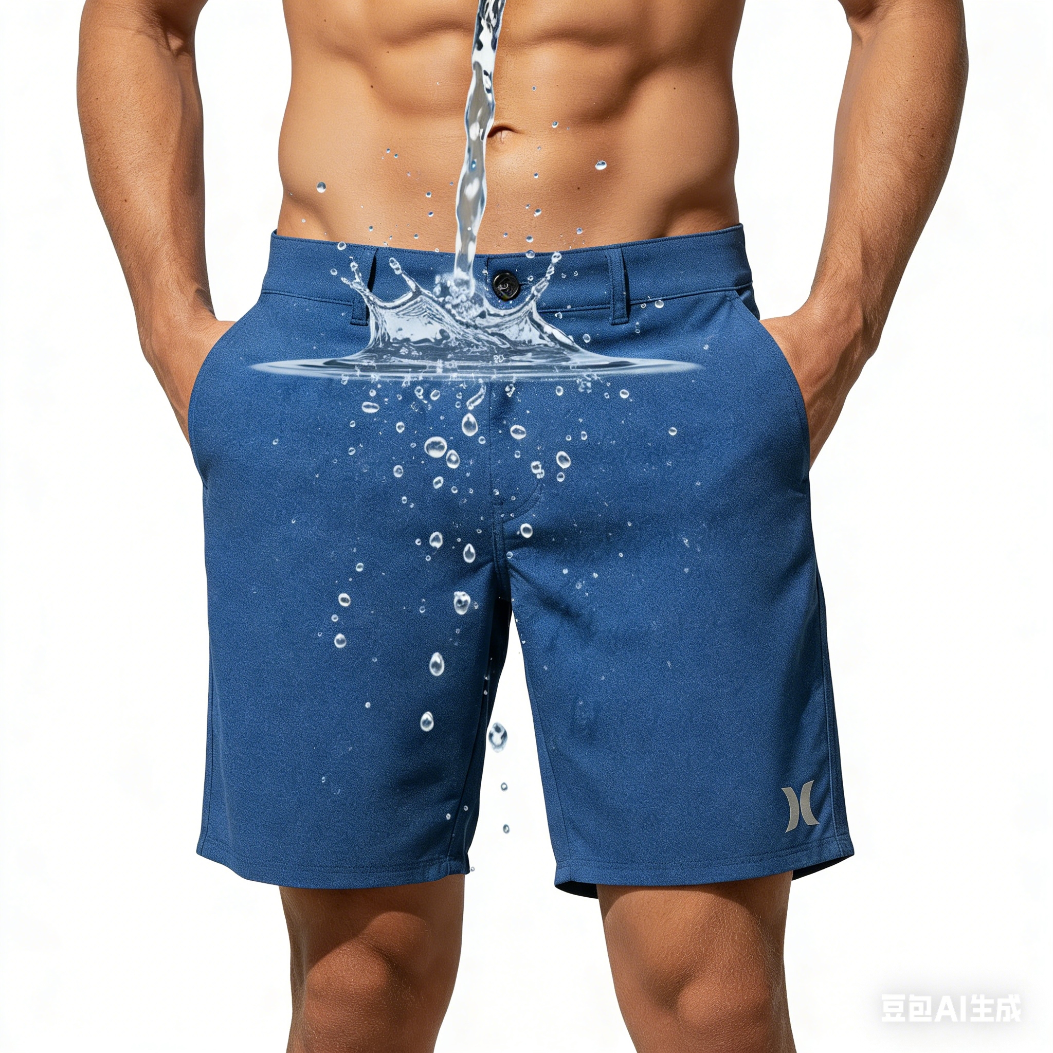 Men's 2026 summer light business quick-drying water-repellent stretch shorts Casual fishing and travel capri pants Specification drawing