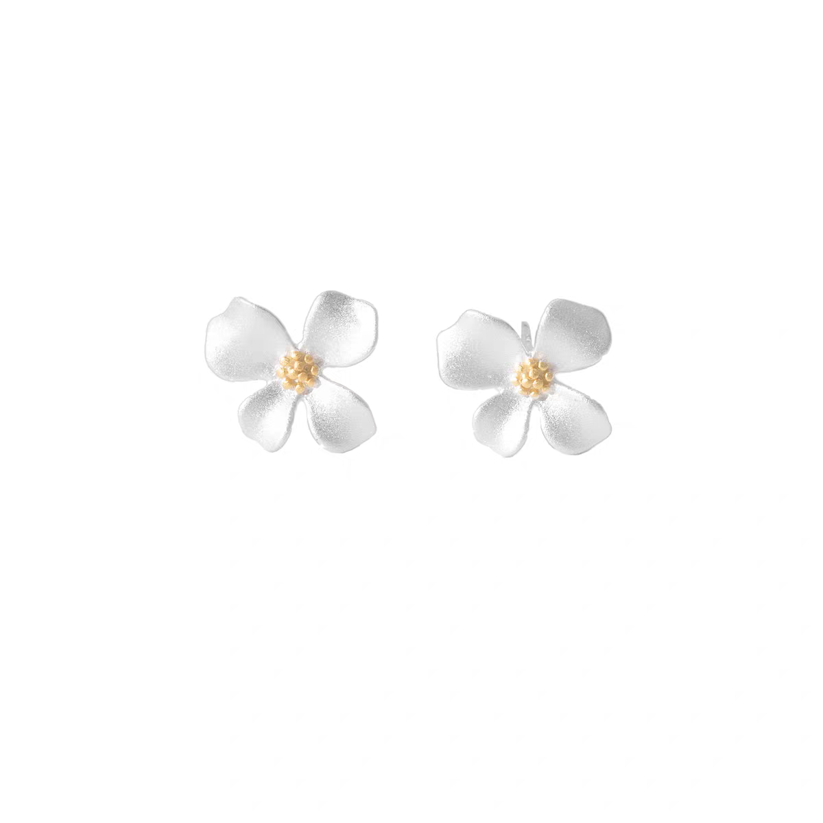 S925 sterling silver gardenia stud earrings Specification image