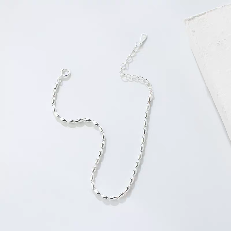 The S925 sterling silver millet and bean bracelet for women features a light luxury and niche design that is fashionable and simple Specification image