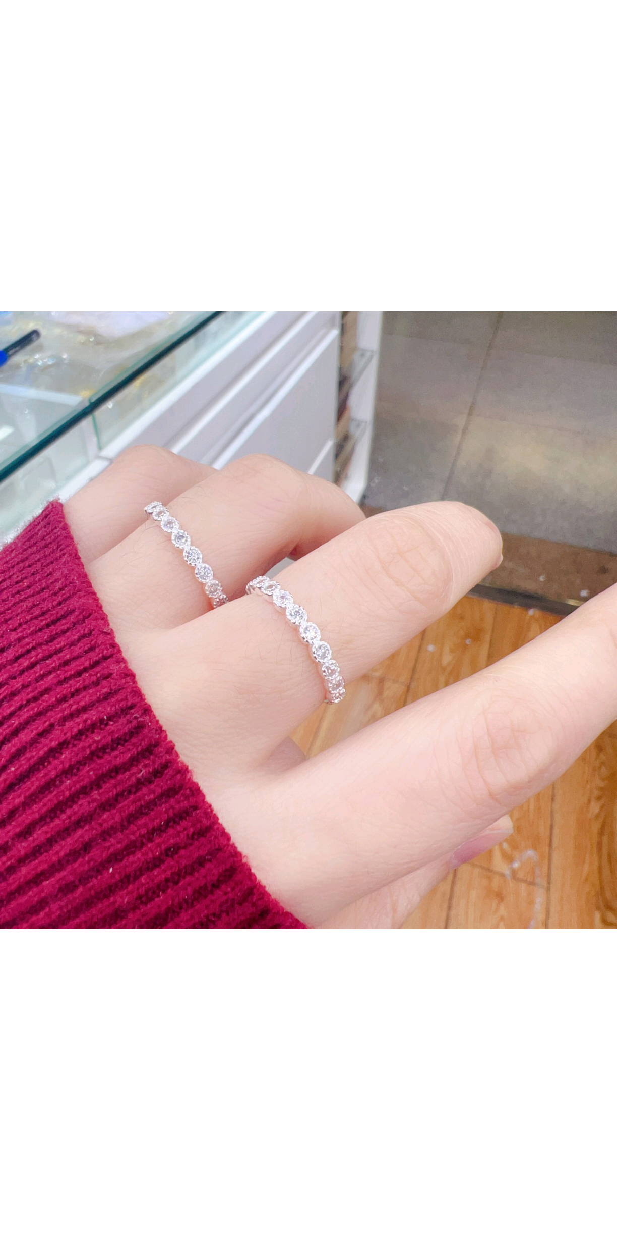 S925 sterling silver micro-set bubble ring