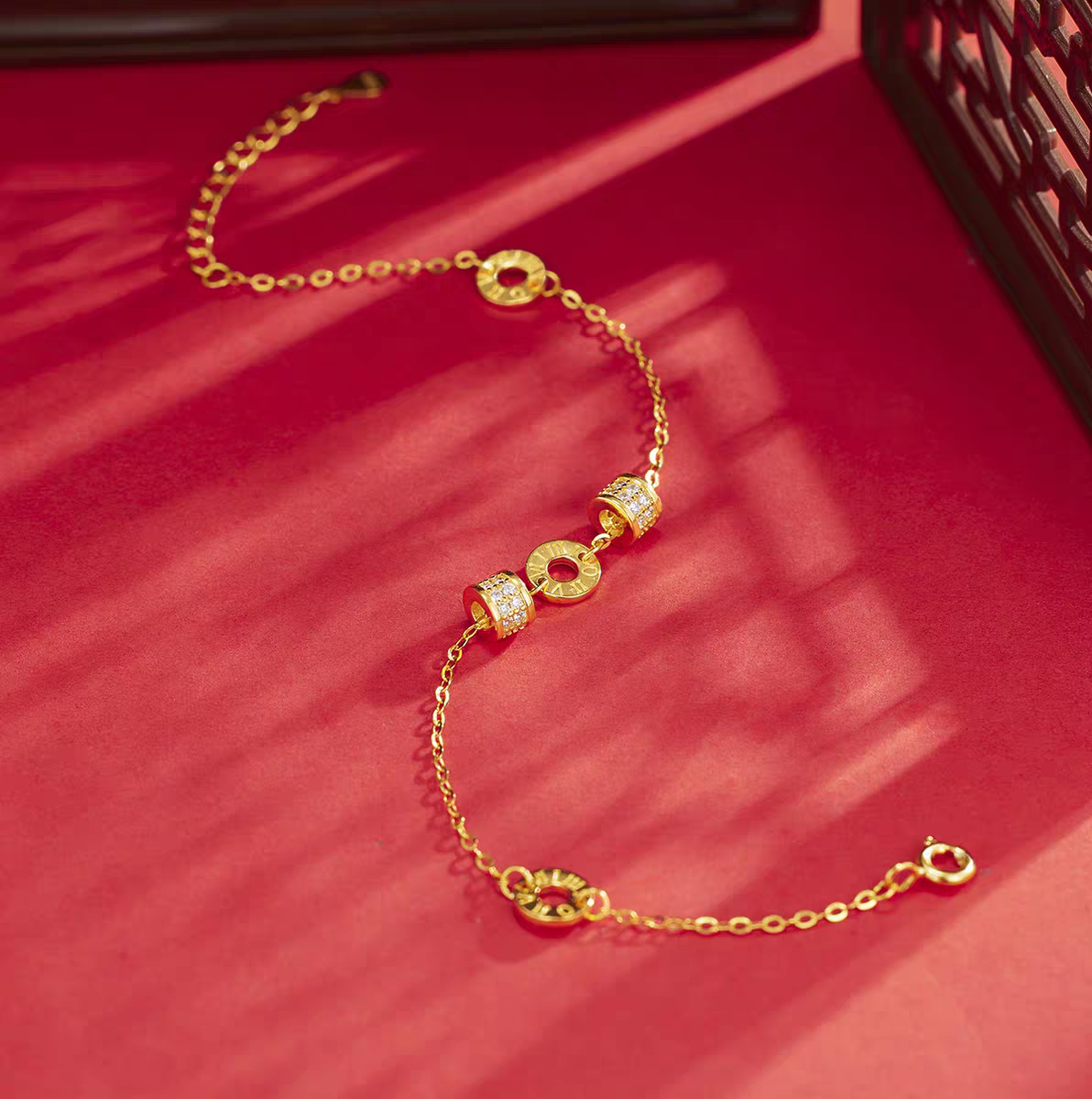 S925 Pure Silver and gold Mini Waist bracelet detail image 2