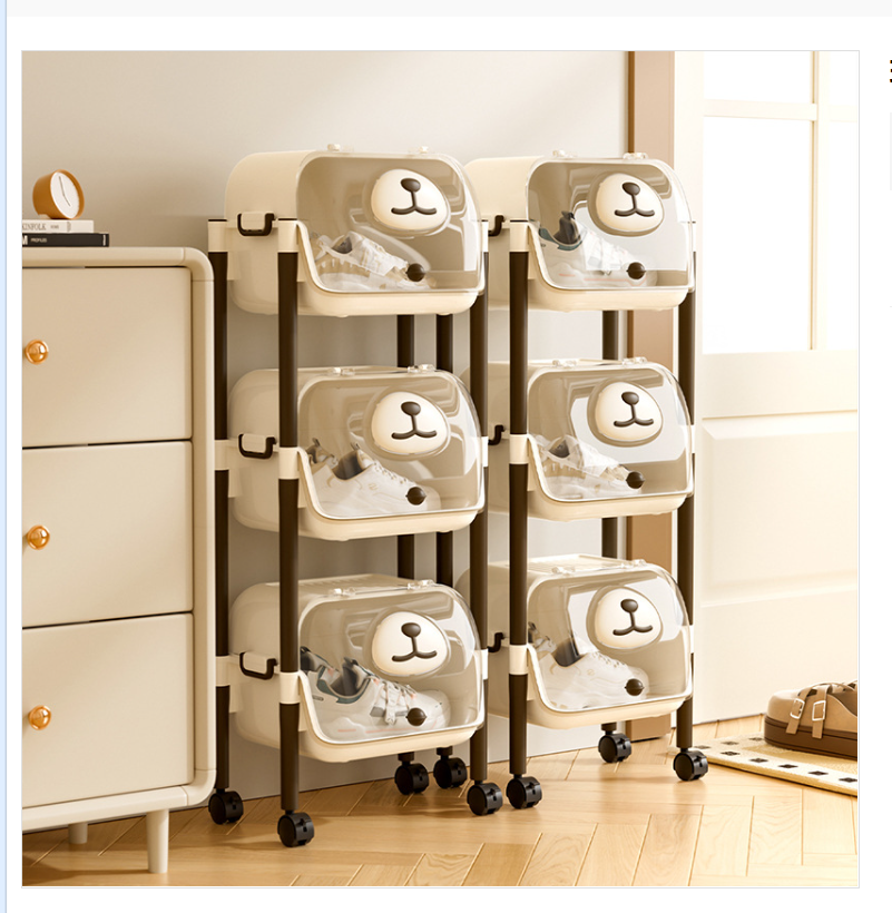 Toy trolley, storage rack, home living room, bedroom, popular cabinet, student dormitory bedside, multi-layer book storage rack Specification image