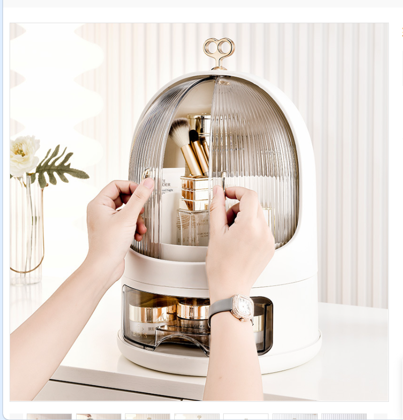 Light luxury drawer-style cosmetics storage box, dust-proof large-capacity household lipstick, skin care products and facial masks organization and storage rack 091925948 Application Scenario