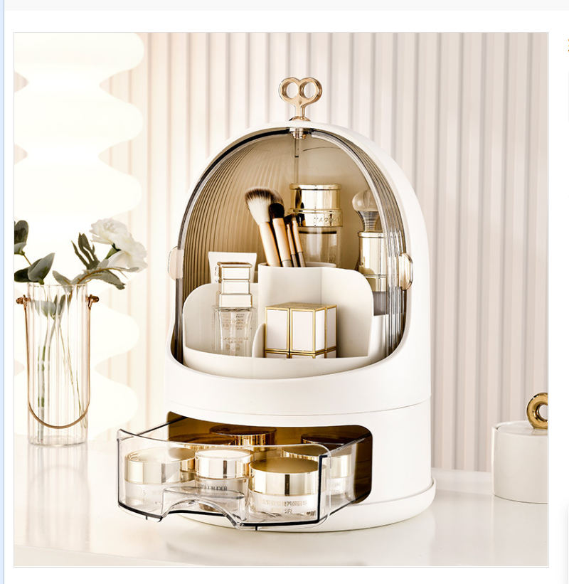Light luxury drawer-style cosmetics storage box, dust-proof large-capacity household lipstick, skin care products and facial masks organization and storage rack 091925948 Specification image