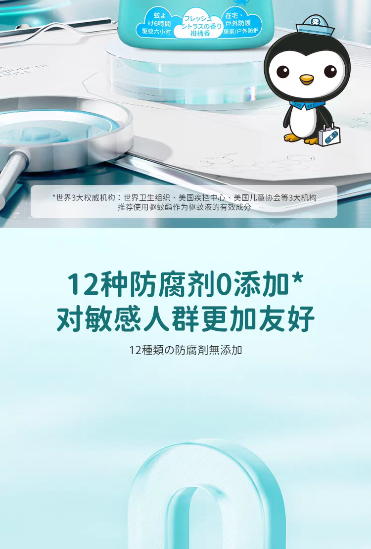福鸽未来驱蚊液喷雾（柑橘香）200ml  无酒精户外专用 白纹伊蚊克星 驱蚊液防蚊驱蚊详情图8
