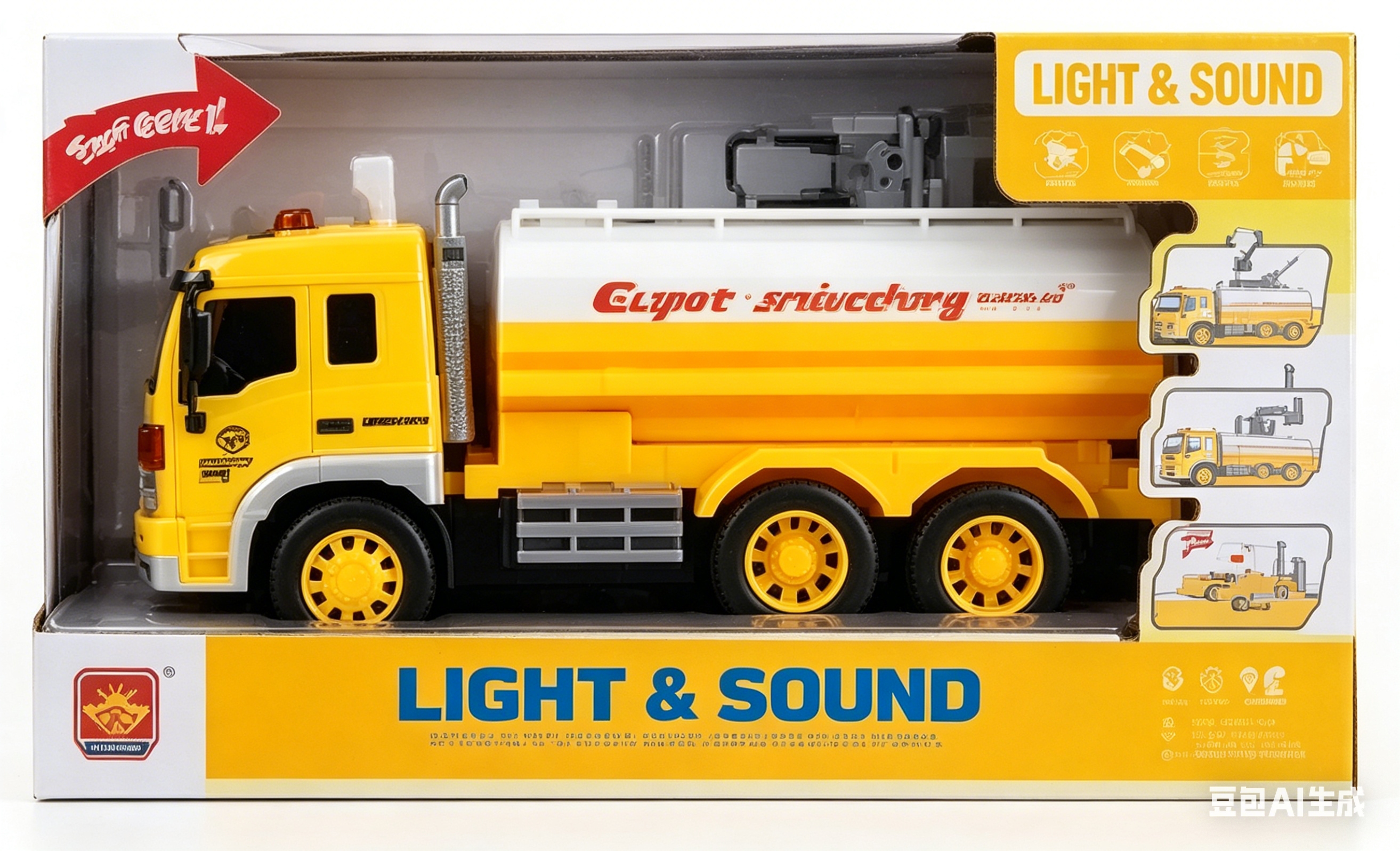 WY331B1:16 Inertial Road Administration Vehicle (four-button with light, sound and water spray functions) alloy car model toy truck car model 1:12 scale simulation toy Application Scenario
