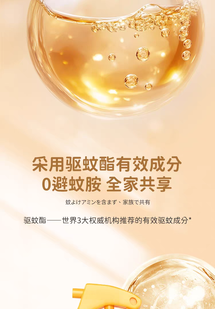福鸽未来驱蚊液金装（无香型）200ml 无酒精户外专用白纹伊蚊克星  防驱蚊液详情图7