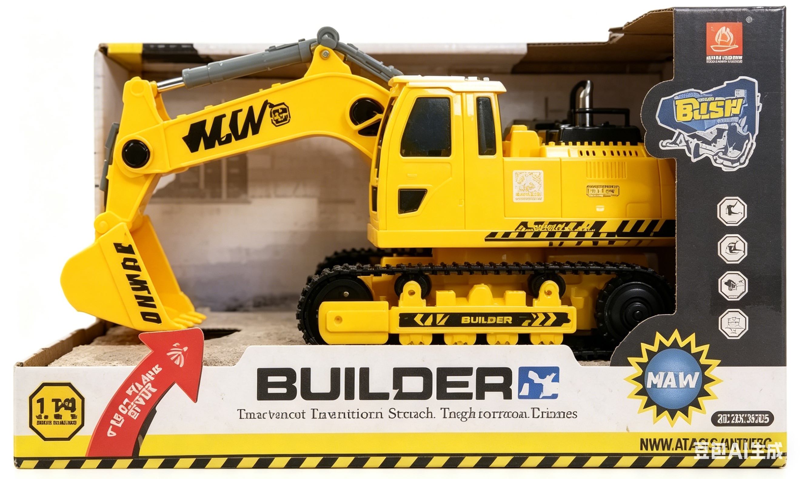 Artistic WY380A1:14 Inertial excavator (with 4-key light and sound) Yellow excavator main body mechanical engineering vehicle toy Item Picture