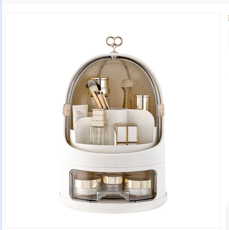 Light luxury drawer-style cosmetics storage box, dust-proof large-capacity household lipstick, skin care products and facial masks organization and storage rack 091925948 Item Picture