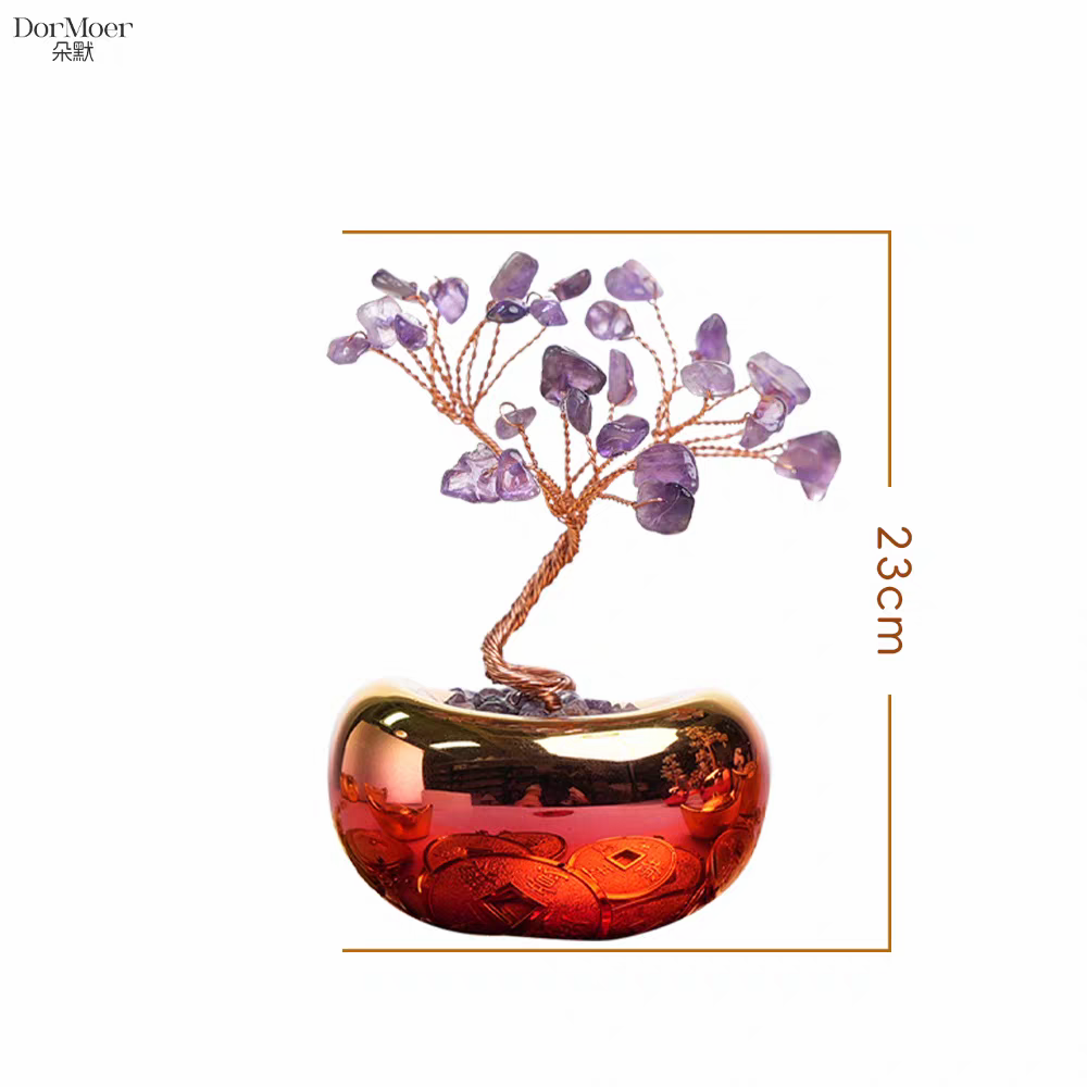 水晶树/财神/金蟾蜍摆件/徽章/水晶发财树细节图